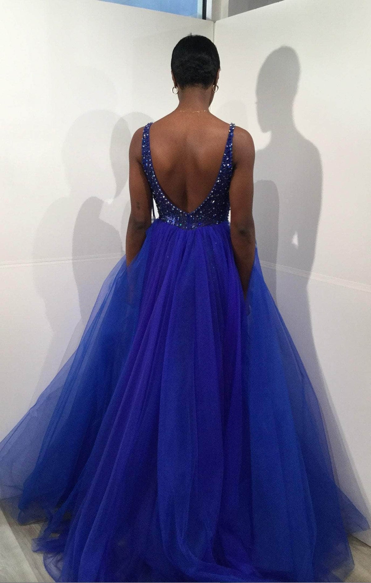Jovani 26058 - Beaded Illusion Prom Gown - detail view
