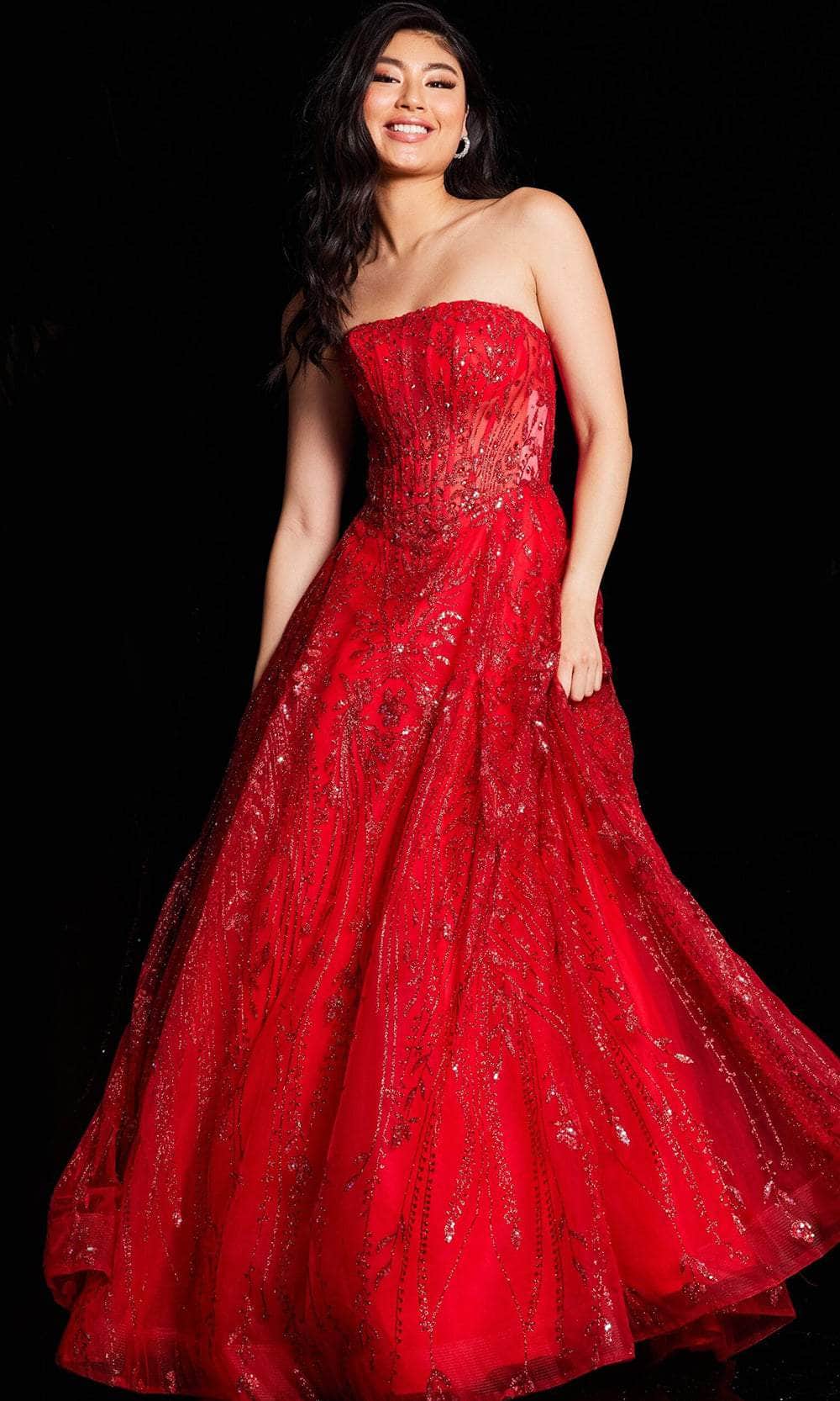 Jovani 26109 - Strapless Intricate Beaded Prom Gown - designer ball gown at Silhouette Dresses