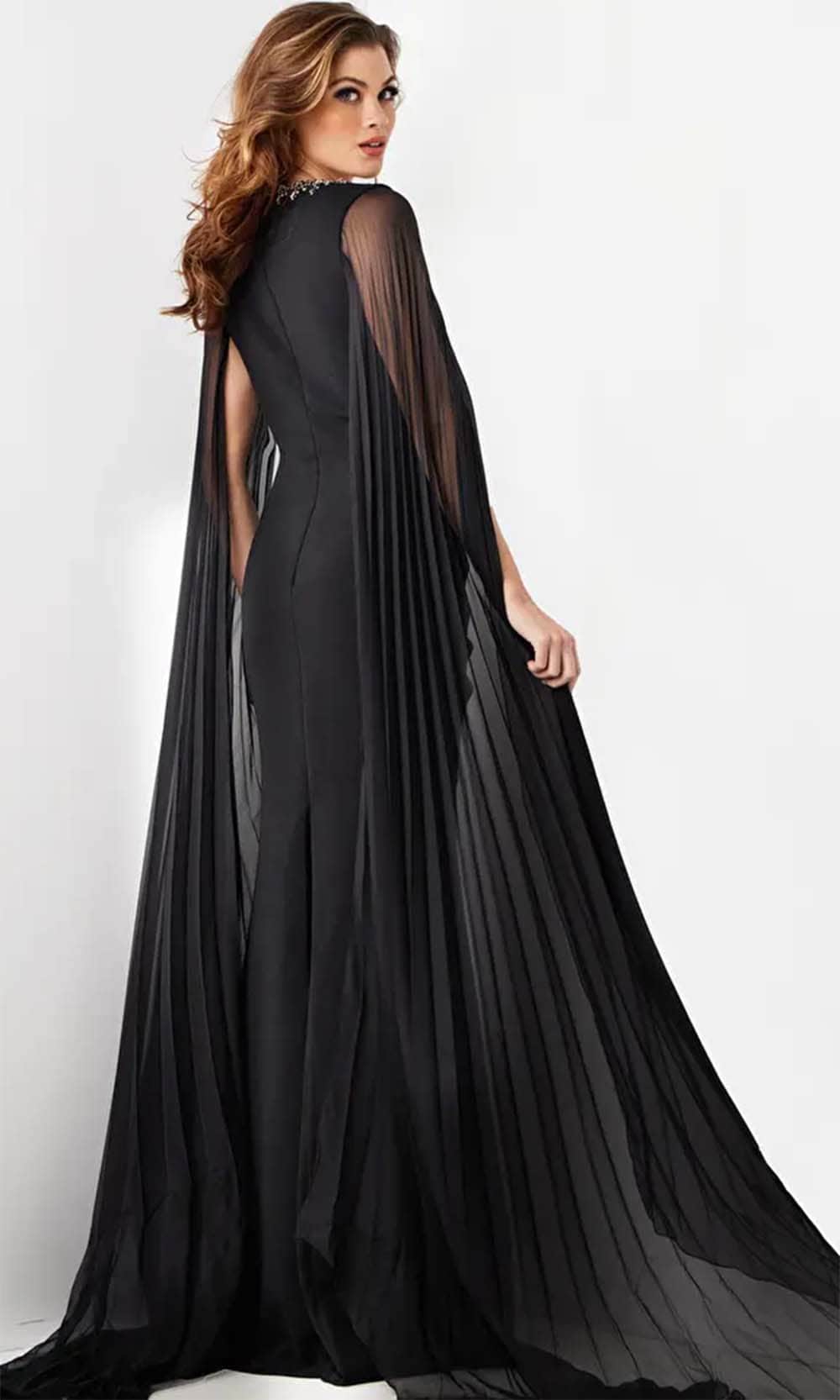 Jovani 36473 - Rhinestone Embellished Plunging V-Neck Prom Dress - back view
