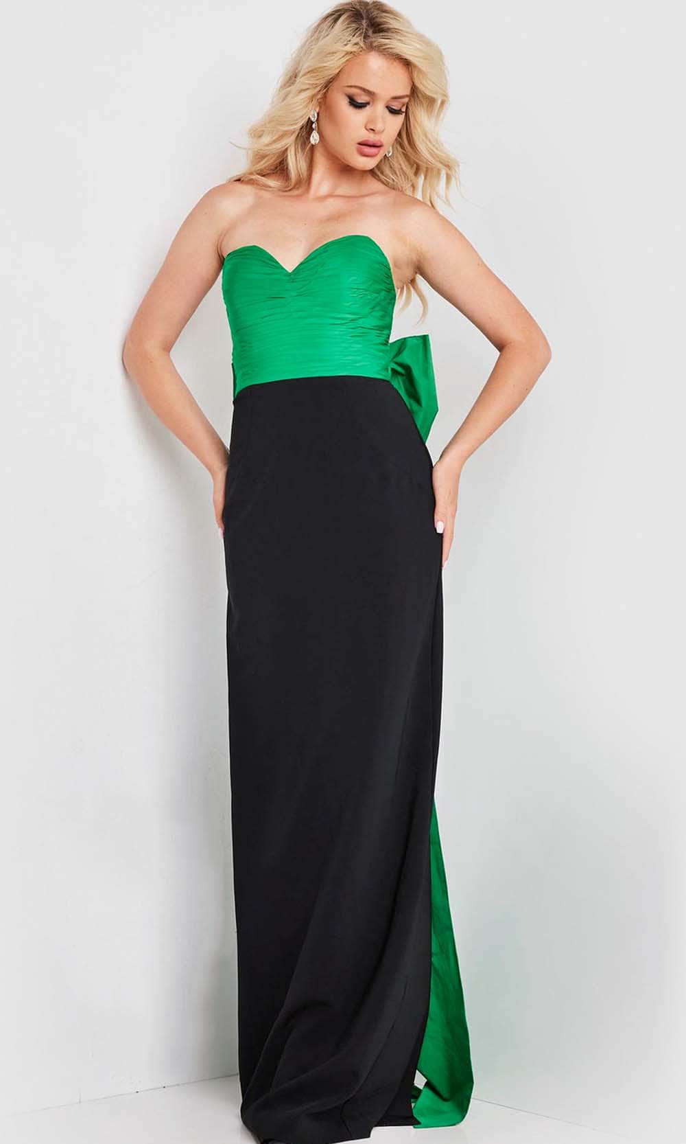 Jovani 36670 - Ruched Strapless Prom Gown - detail view
