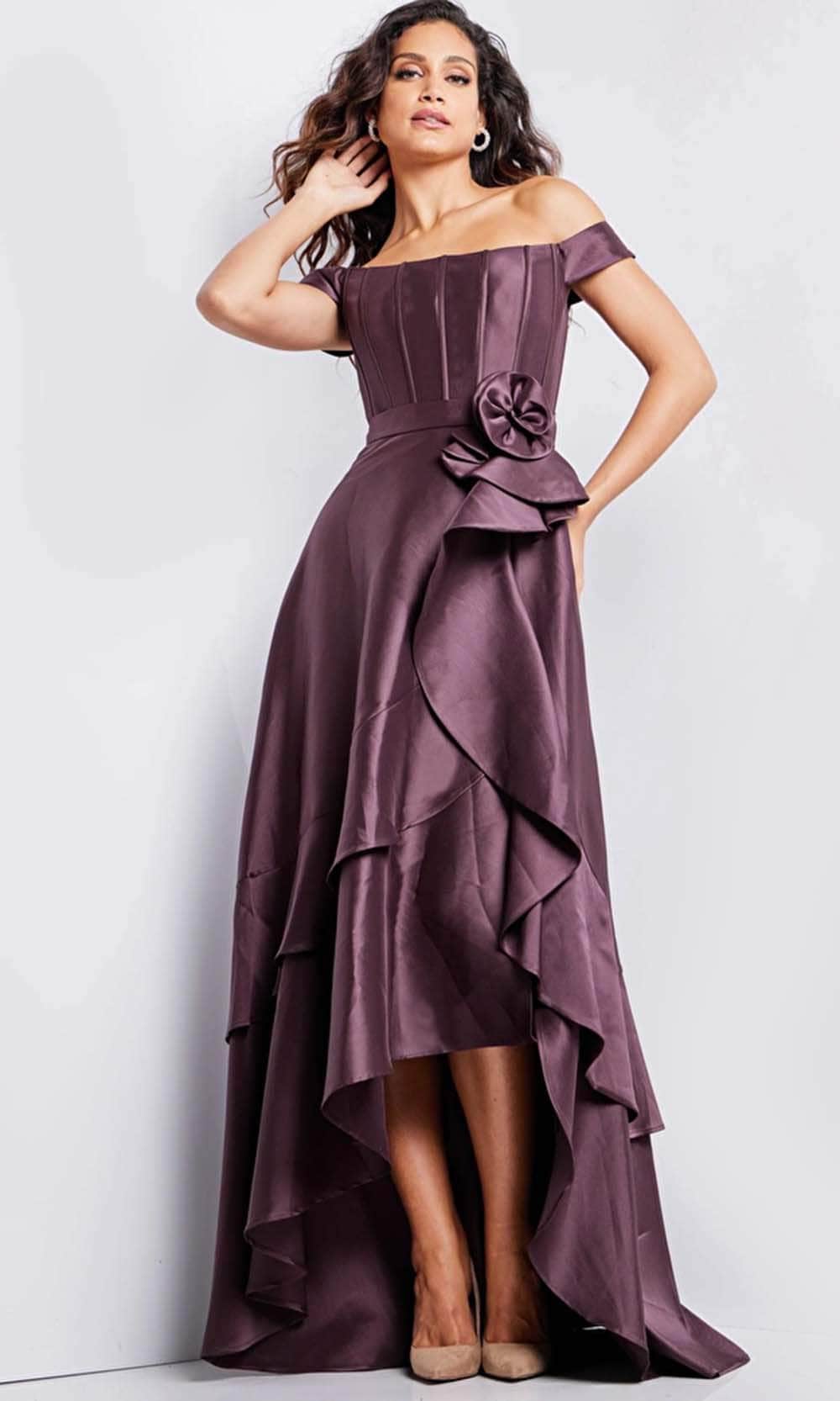 Jovani 37014 - Corset High Low Evening Dress - detail view