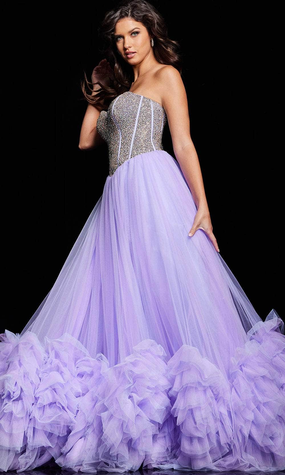 Jovani 37199 - Sweetheart Ruffle Hem Ballgown - view 7