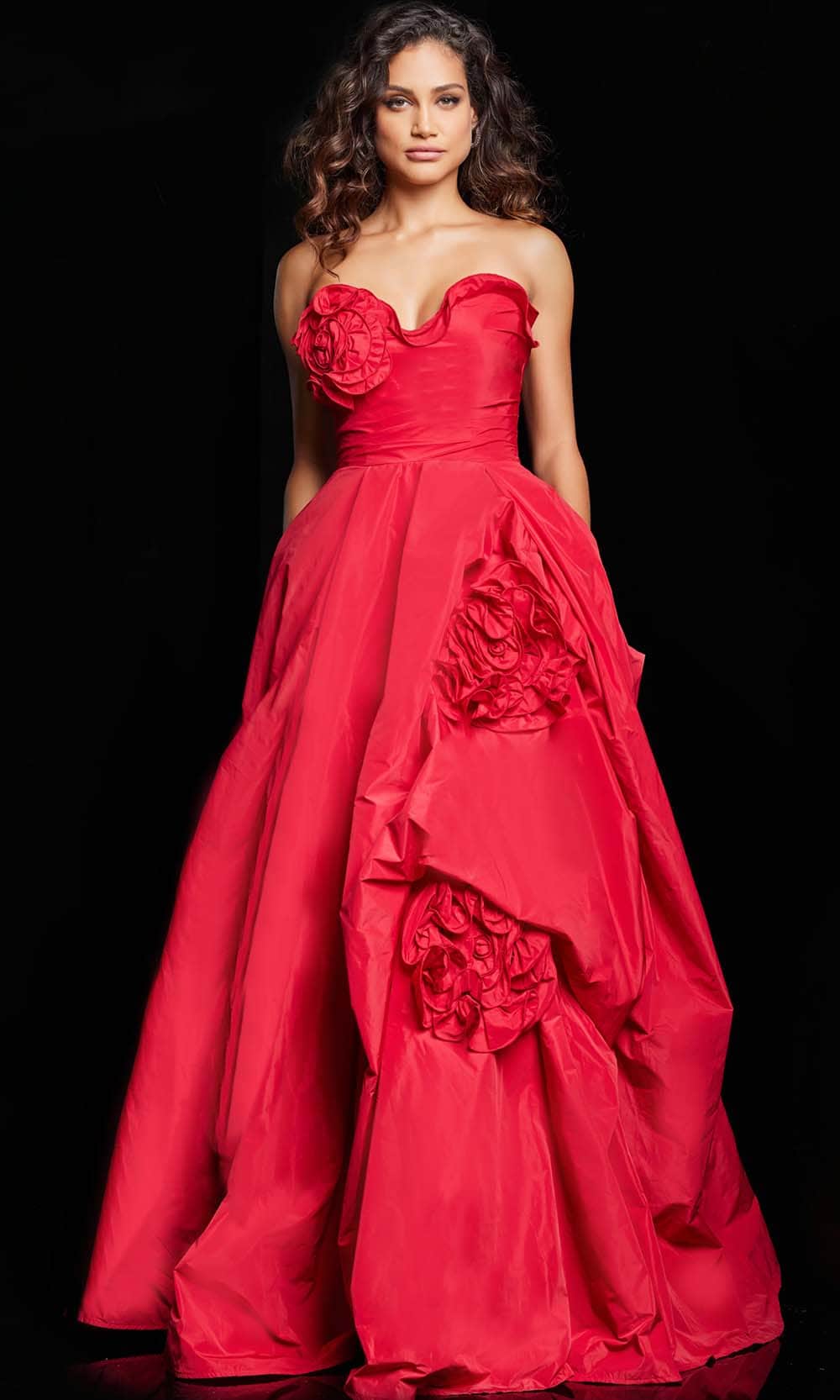 Jovani 37266 - Strapless Ruffle Ballgown - designer ball gown at Silhouette Dresses