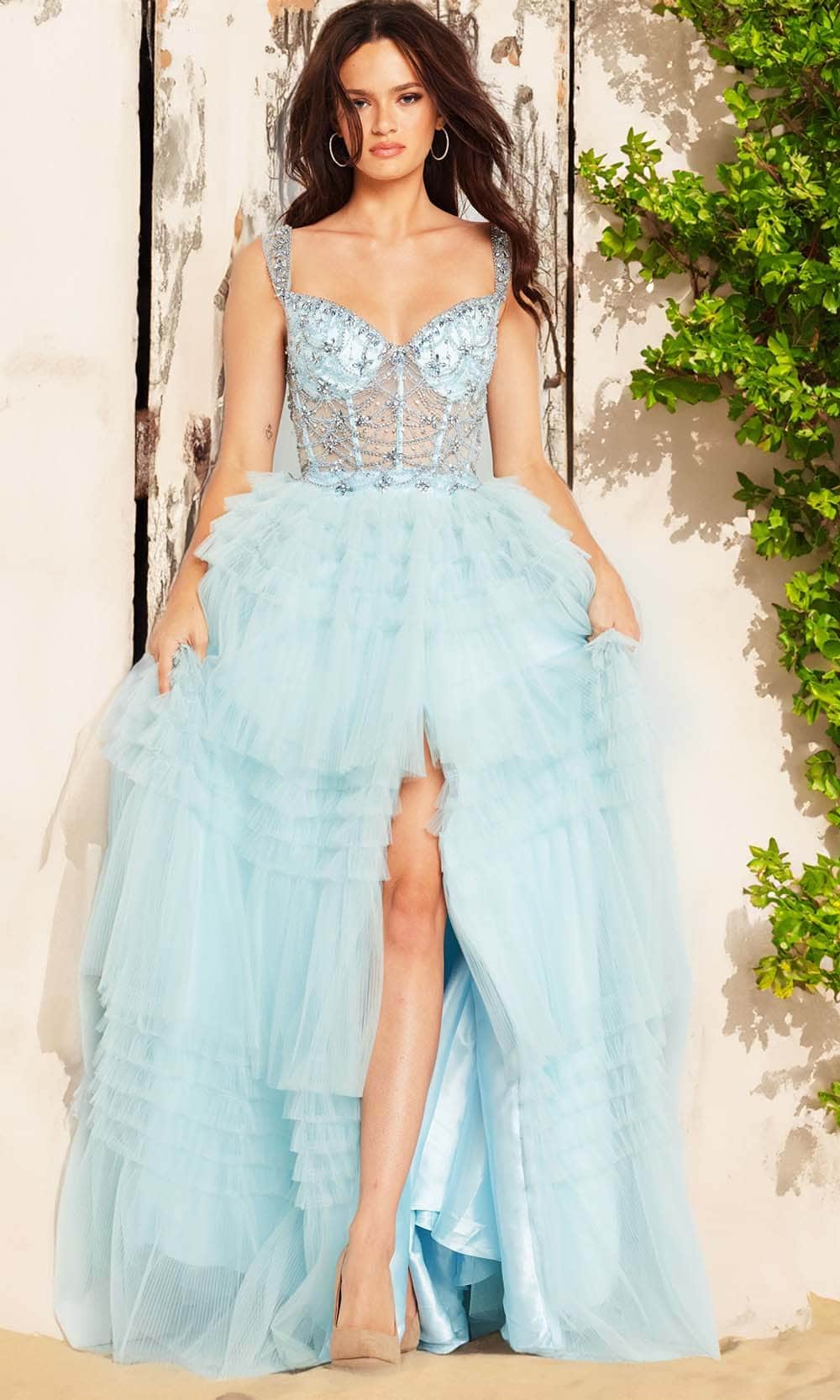 Jovani 37438 - Sleeveless Ruffled Ballgown - view 5