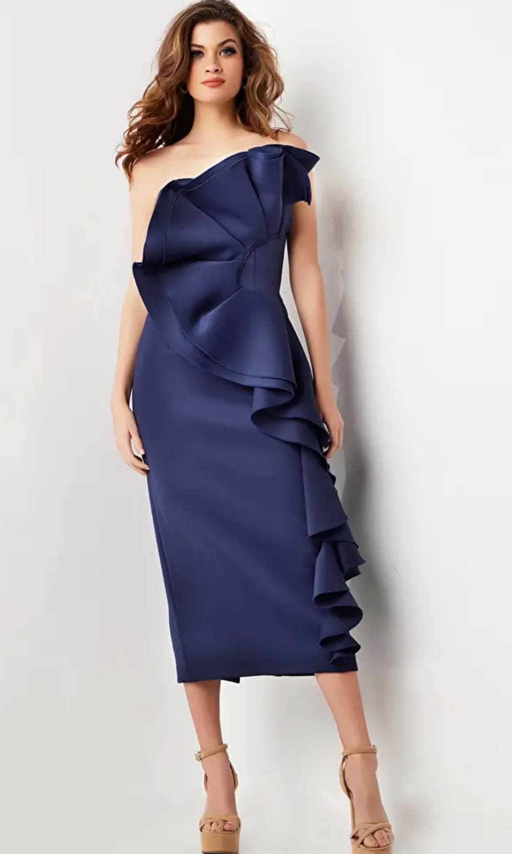Jovani 38187 - Strapless Ruffle Accented Formal Dress - designer homecoming dress at Silhouette Dresses