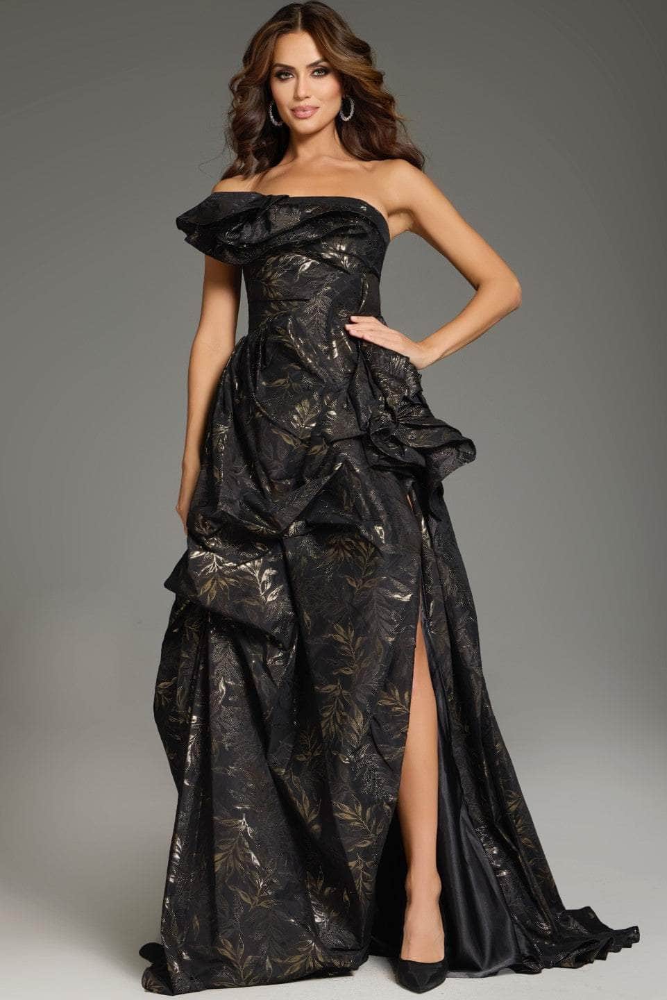 Jovani 38265 - Ruffle Detailed A-Line Prom Gown - designer formal gown at Silhouette Dresses