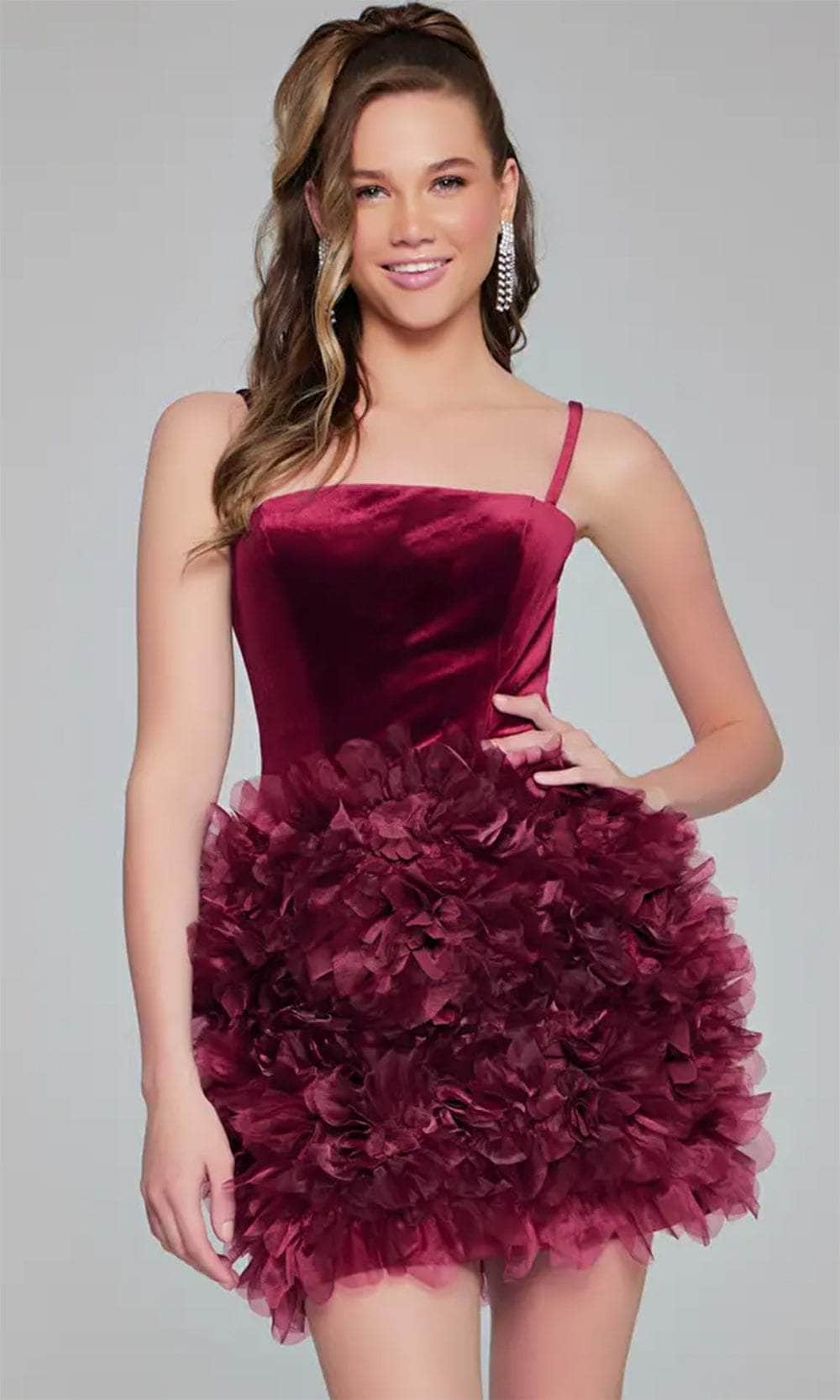 Jovani 38495 - Ruffled Skirt Sleeveless Cocktail Dress - view 5