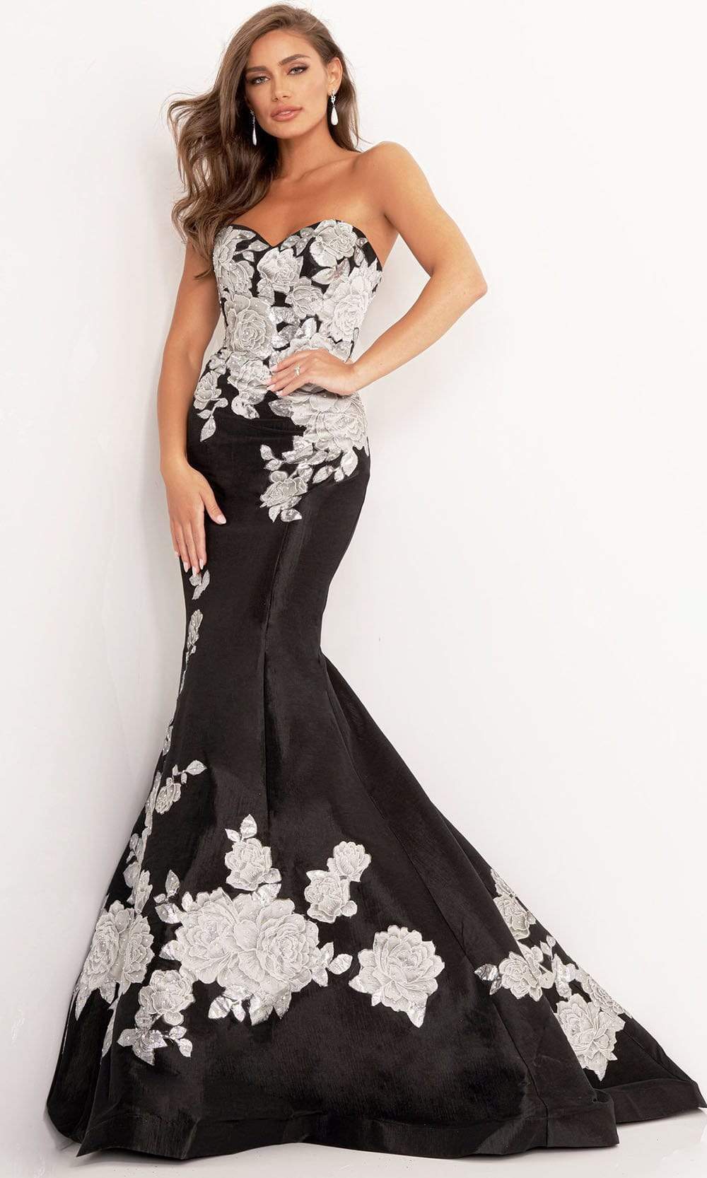 Jovani - 3917 Floral Sweetheart Mermaid Dress - designer pageant gown at Silhouette Dresses