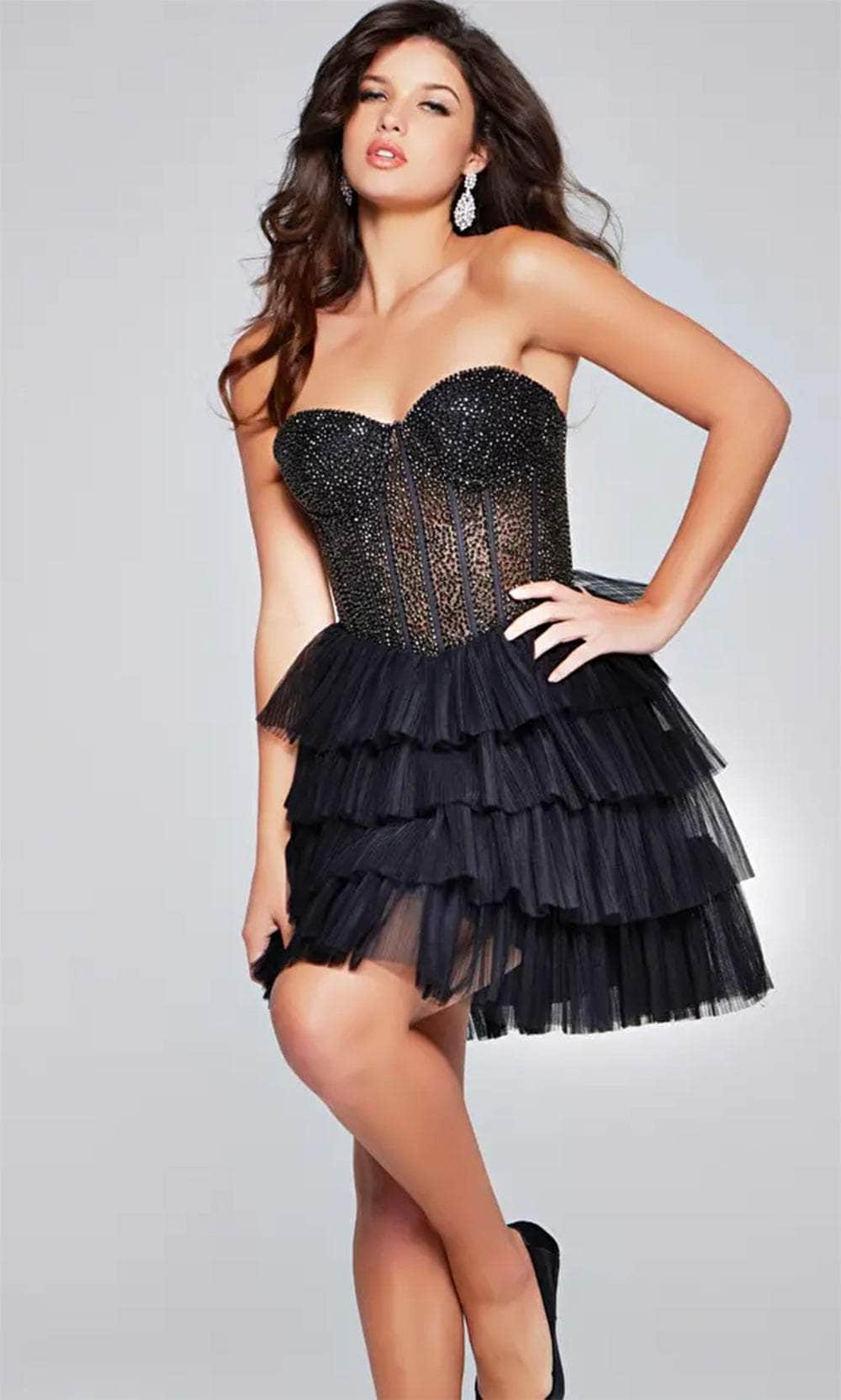 Jovani 39629 - Bejeweled A-Line Cocktail Dress - back view
