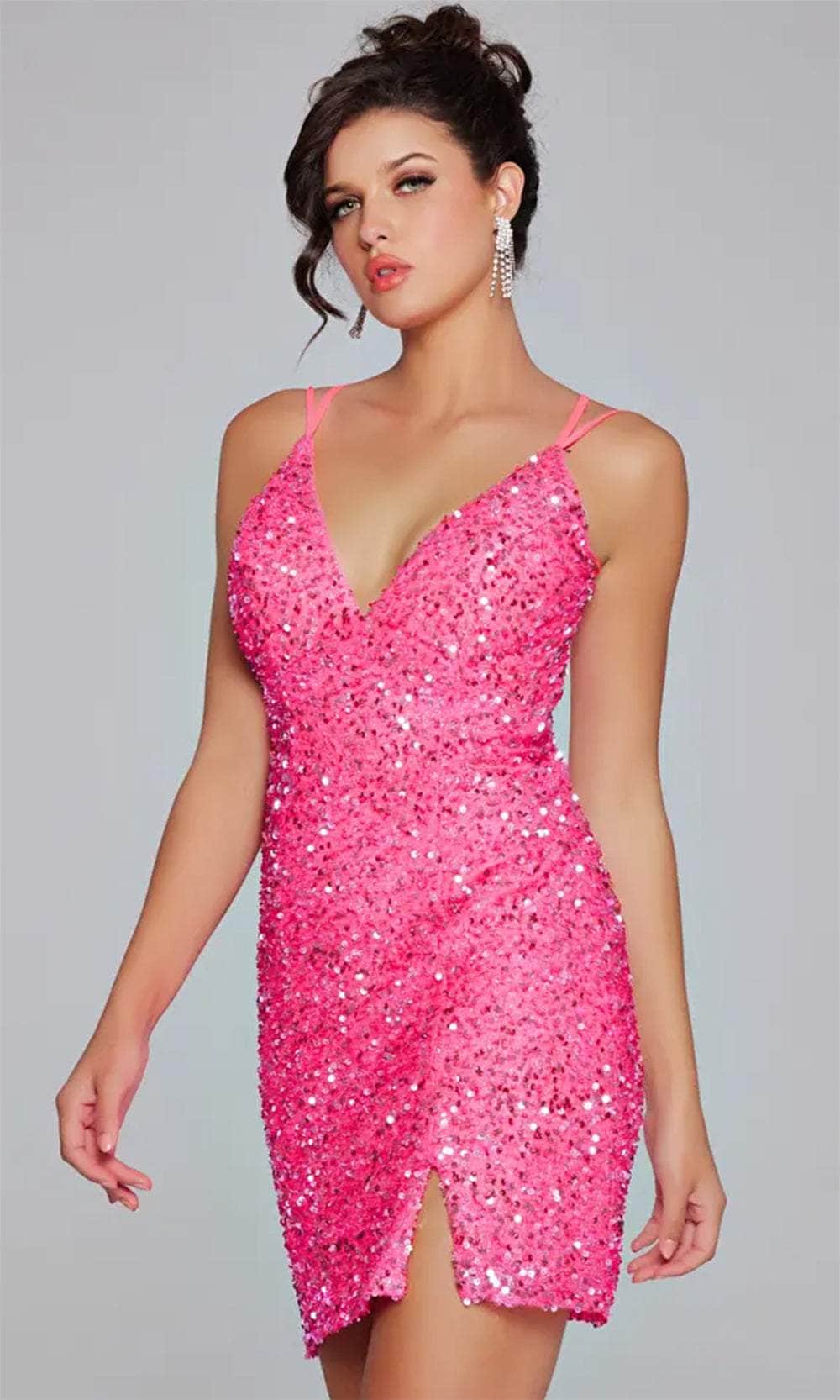 Jovani 39630 - Sequin V-Neck Cocktail Dress - view 5