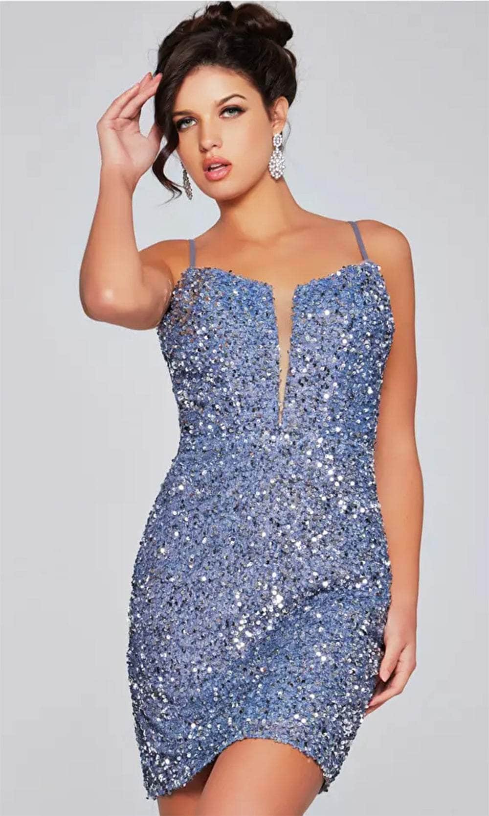 Jovani 39635 - Sequin Sheath Cocktail Dress - back view
