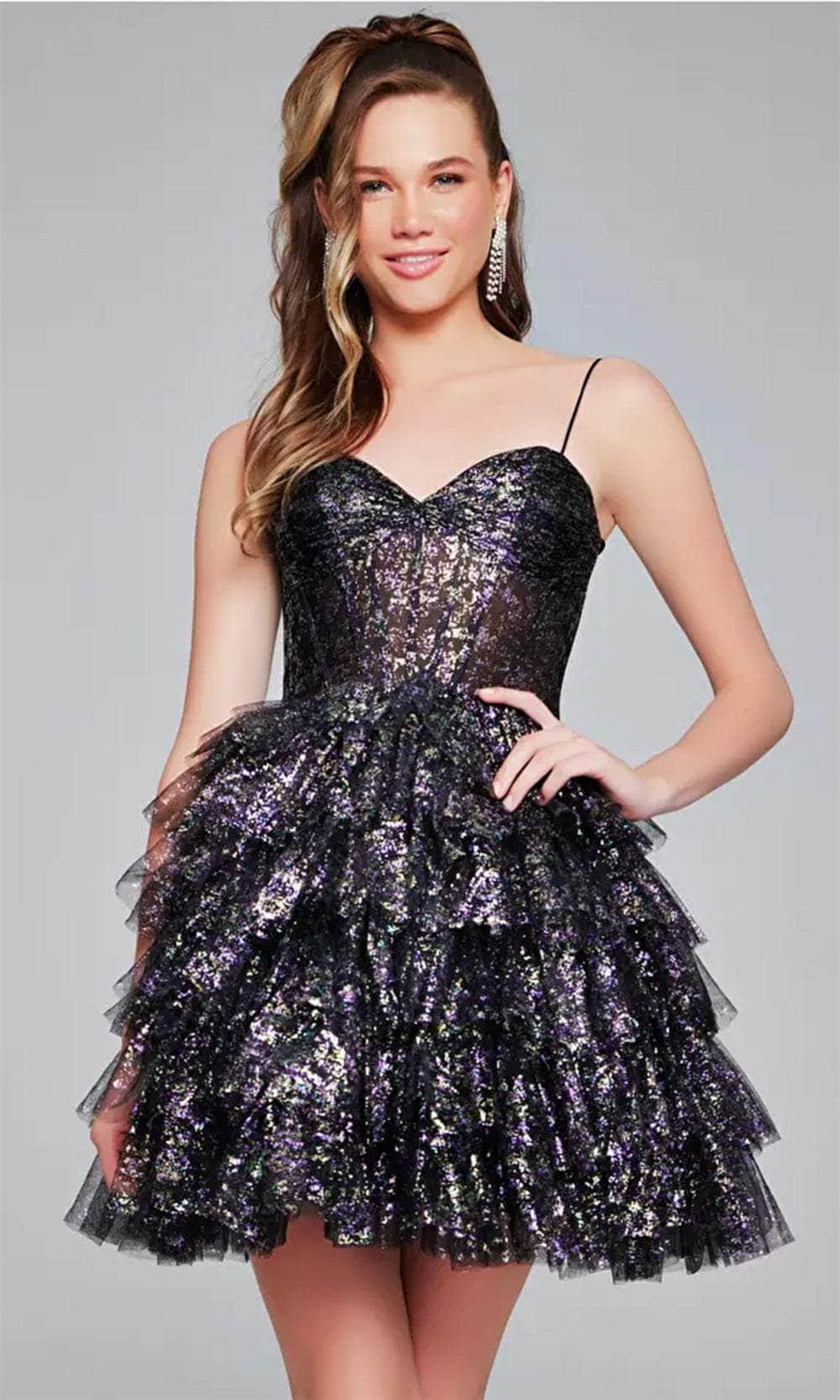 Jovani 39654 - Sweetheart Neck A-Line Cocktail Dress - detail view