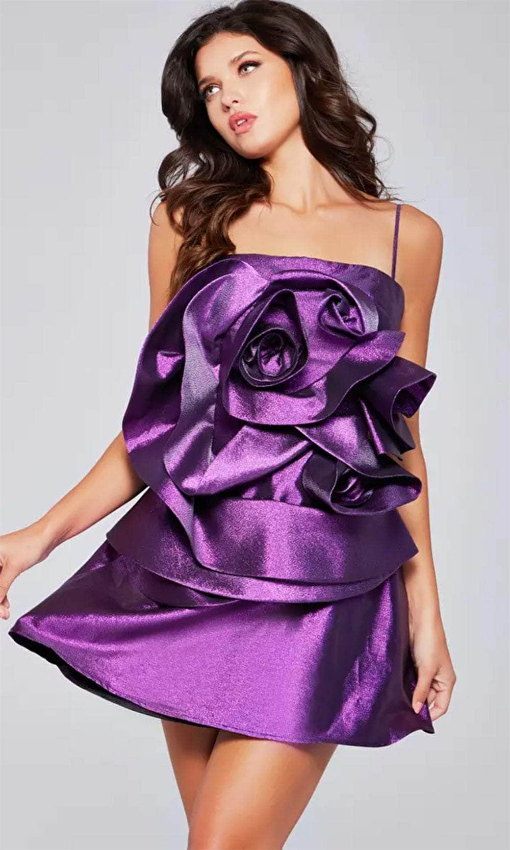 Jovani 39749 - Rose Accented Sleeveless Cocktail Dress - detail view