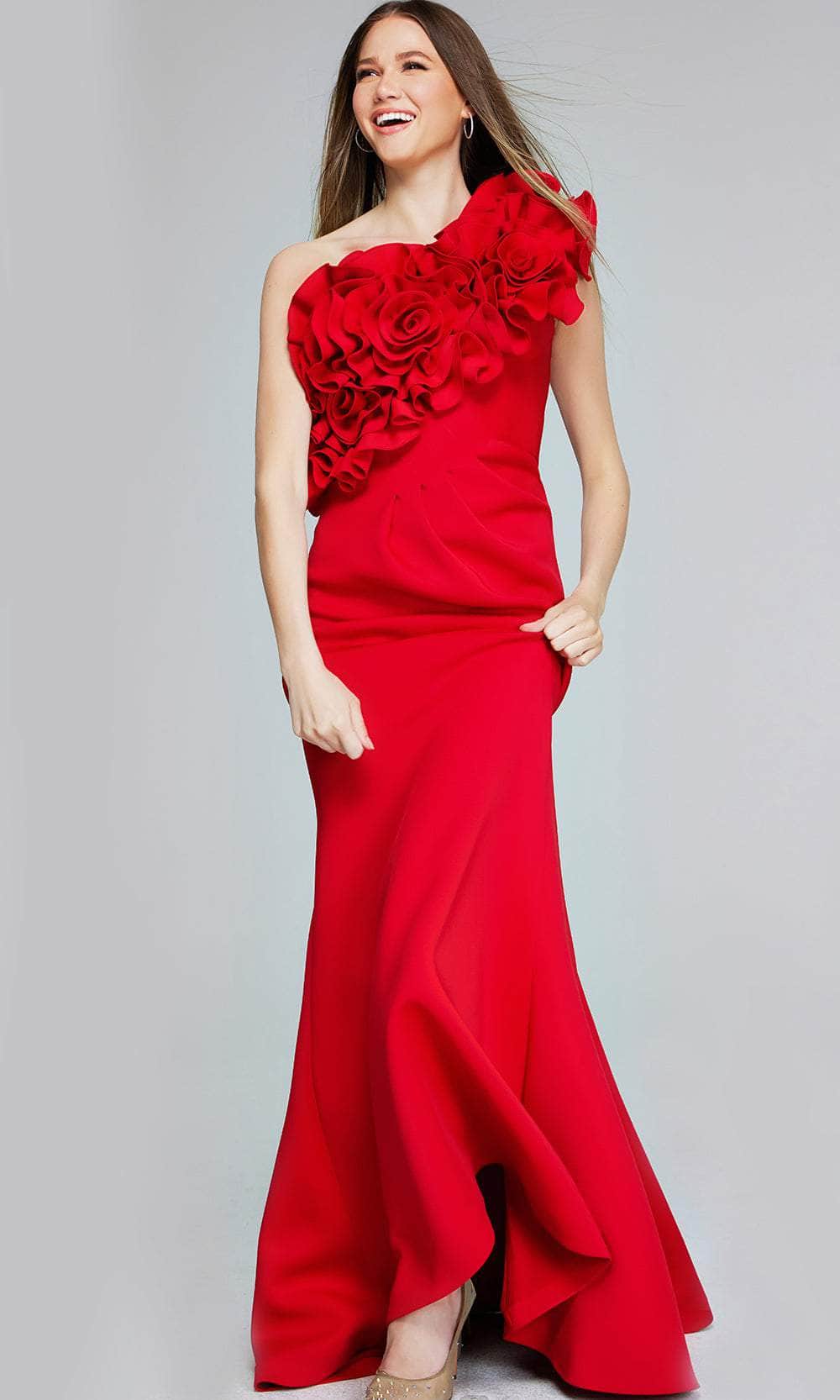Jovani 39751 - Floral Applique Evening Gown - view 6