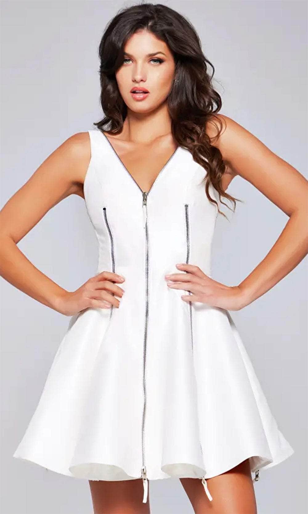 Jovani 39821 - Zipper Detailed Cocktail Dress - designer homecoming dress at Silhouette Dresses