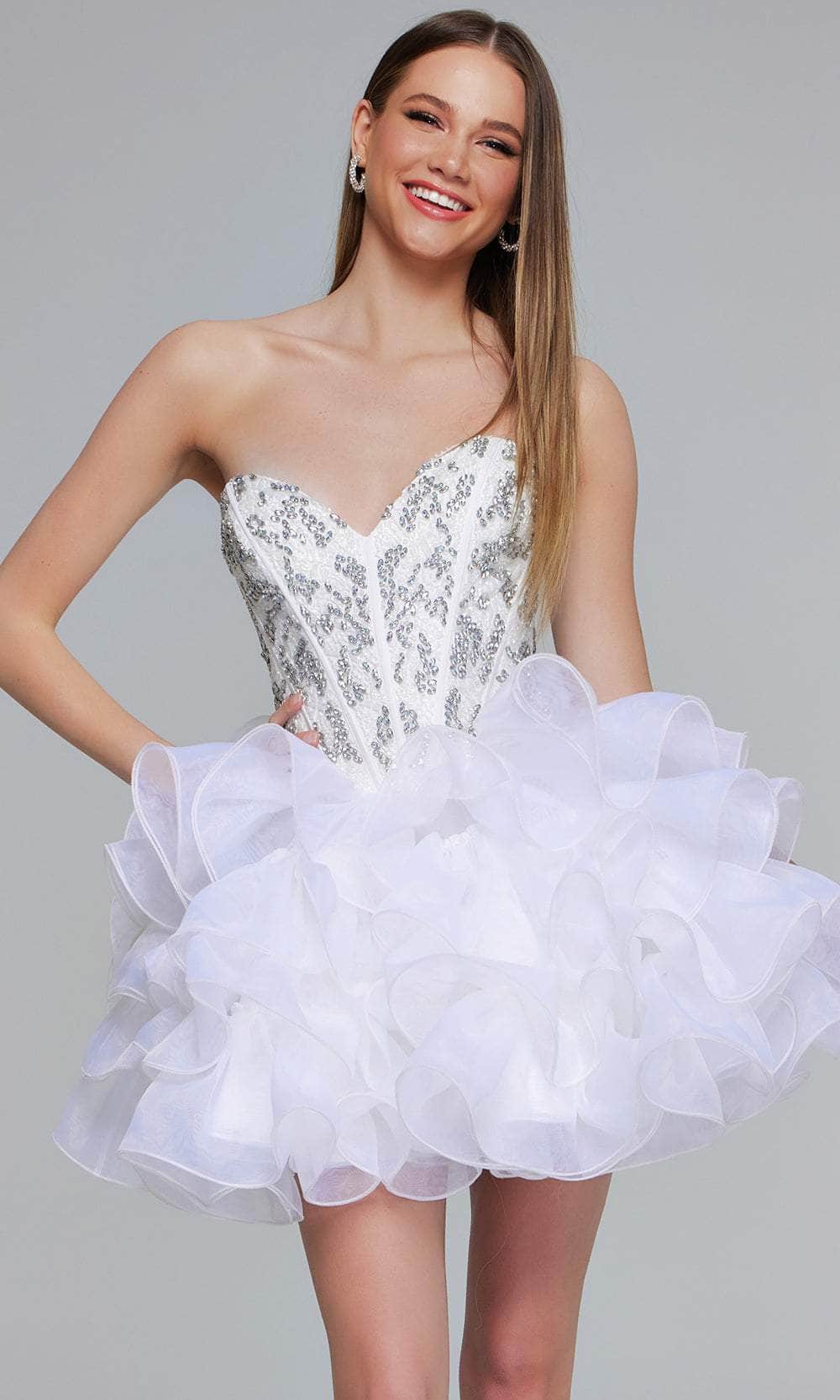 Jovani 39932 - Ruffled Skirt Cocktail Dress - designer homecoming dress at Silhouette Dresses