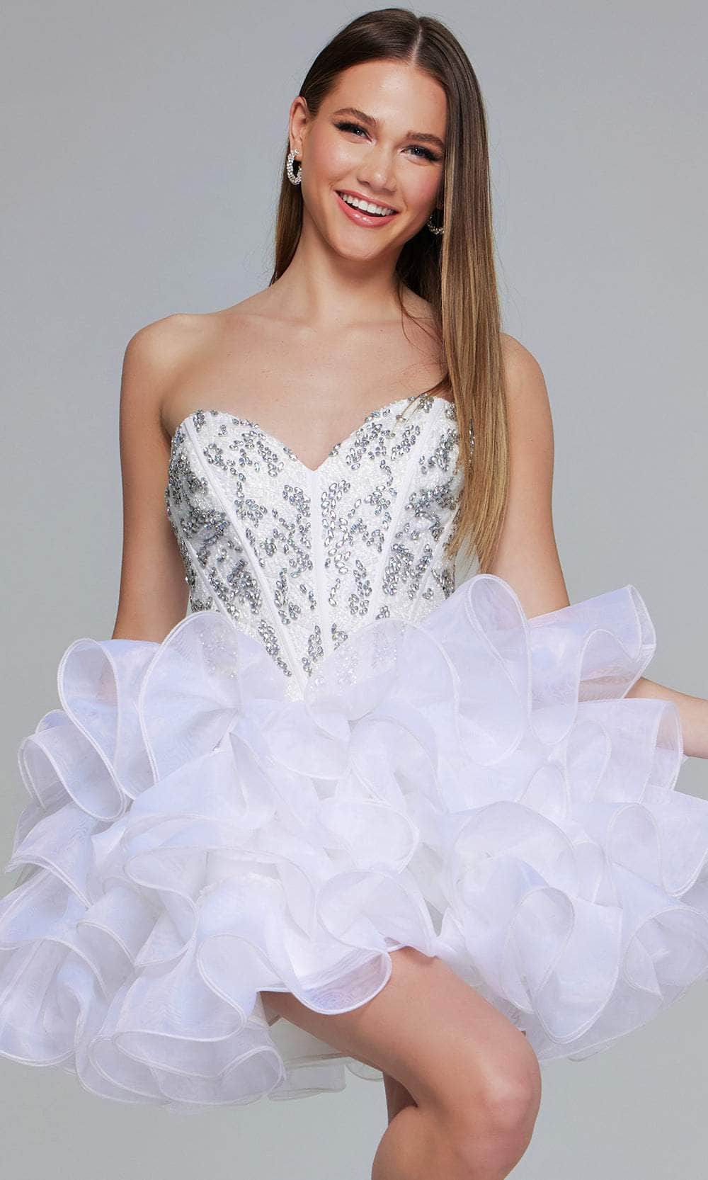 Jovani 39932 - Ruffled Skirt Cocktail Dress - detail view