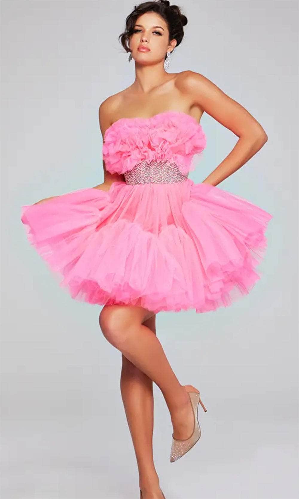Jovani 40186 - Rhinestone Top Strapless Cocktail Dress - designer homecoming dress at Silhouette Dresses