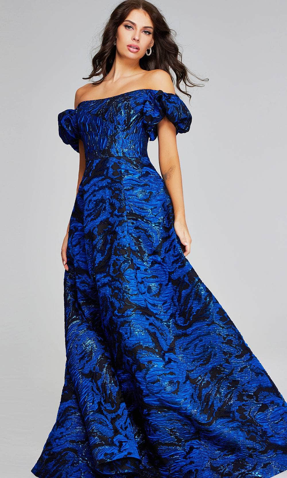Jovani 40315 - Off-Shoulder Puff Sleeve Prom Gown - back view