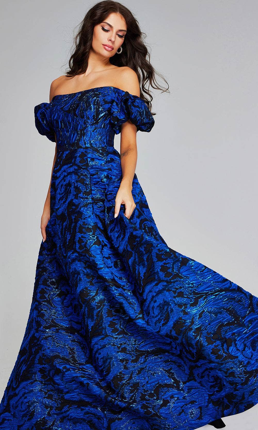 Jovani 40315 - Off-Shoulder Puff Sleeve Prom Gown - detail view