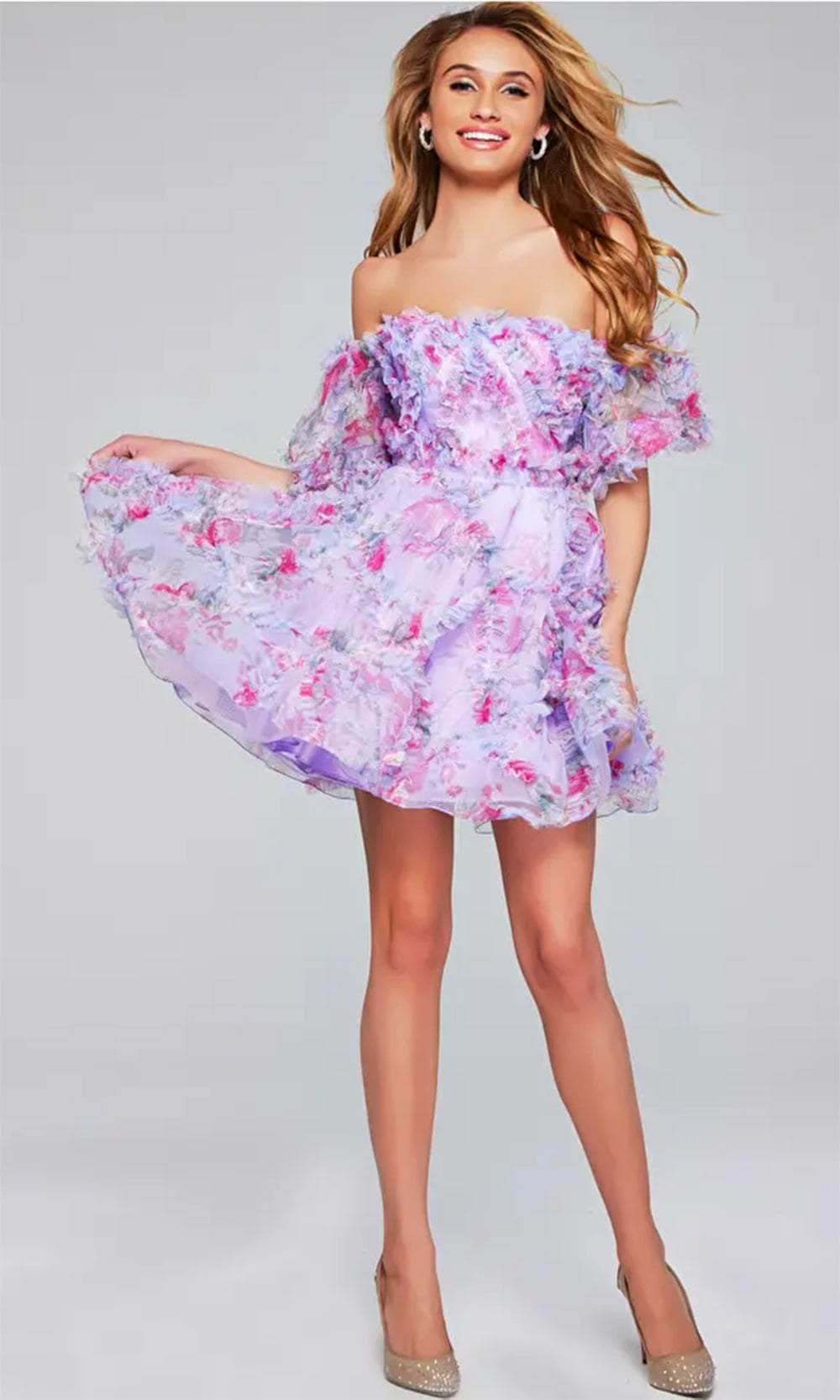 Jovani 40330 - Floral A-Line Cocktail Dress - designer cocktail dress at Silhouette Dresses