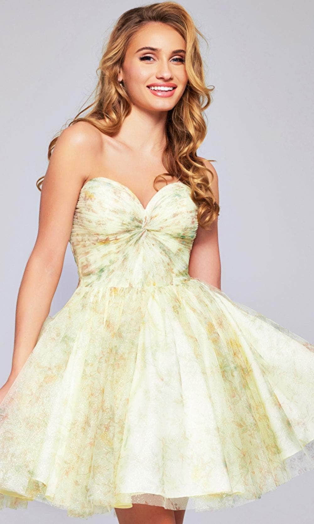 Jovani 40374 - Floral Printed Sweetheart Neck Cocktail Dress - designer homecoming dress at Silhouette Dresses