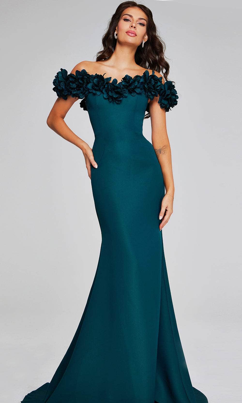 Jovani 40595 - Sweetheart Floral Applique Gown - designer evening gown at Silhouette Dresses
