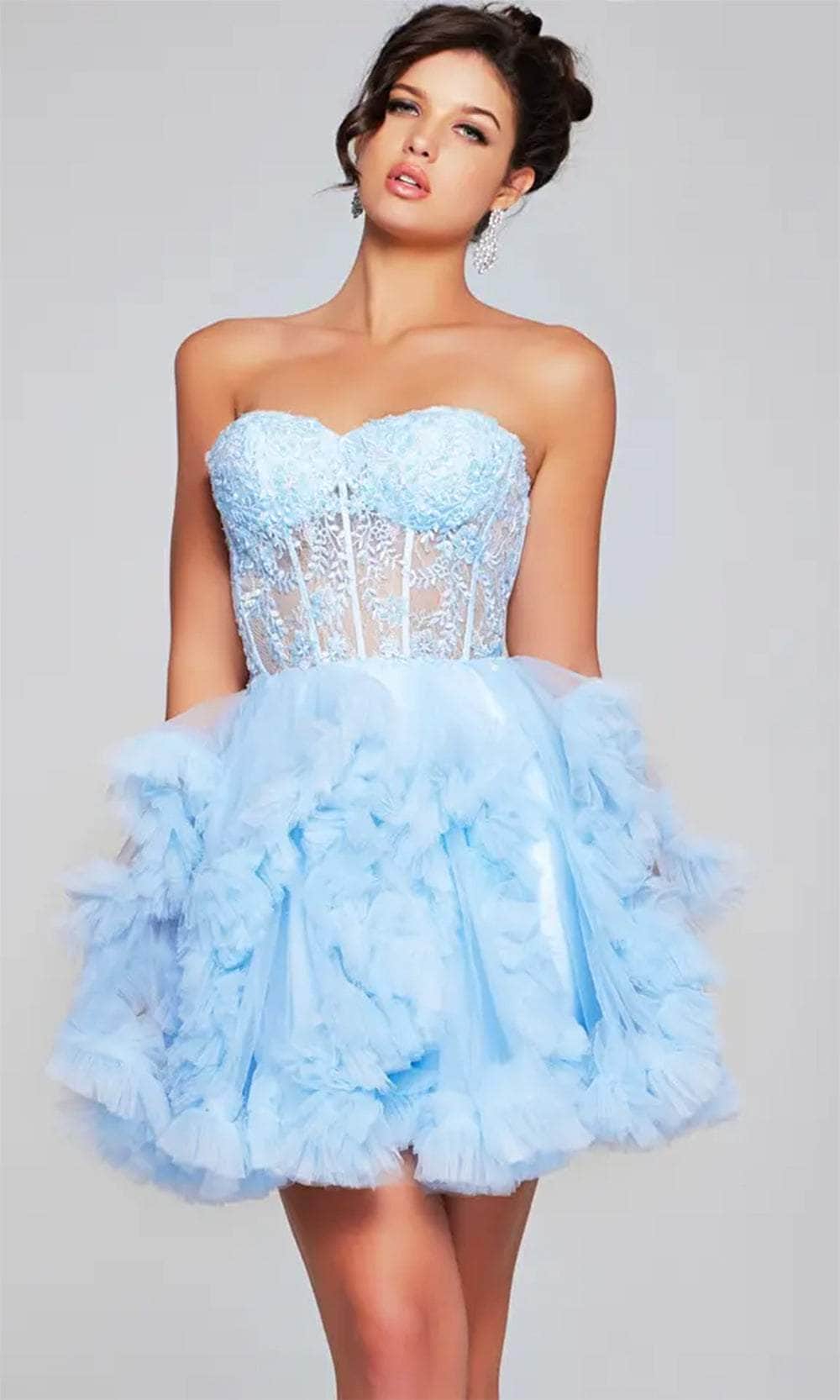 Jovani 40628 - Ruffle Detailed Cocktail Dress - designer homecoming dress at Silhouette Dresses