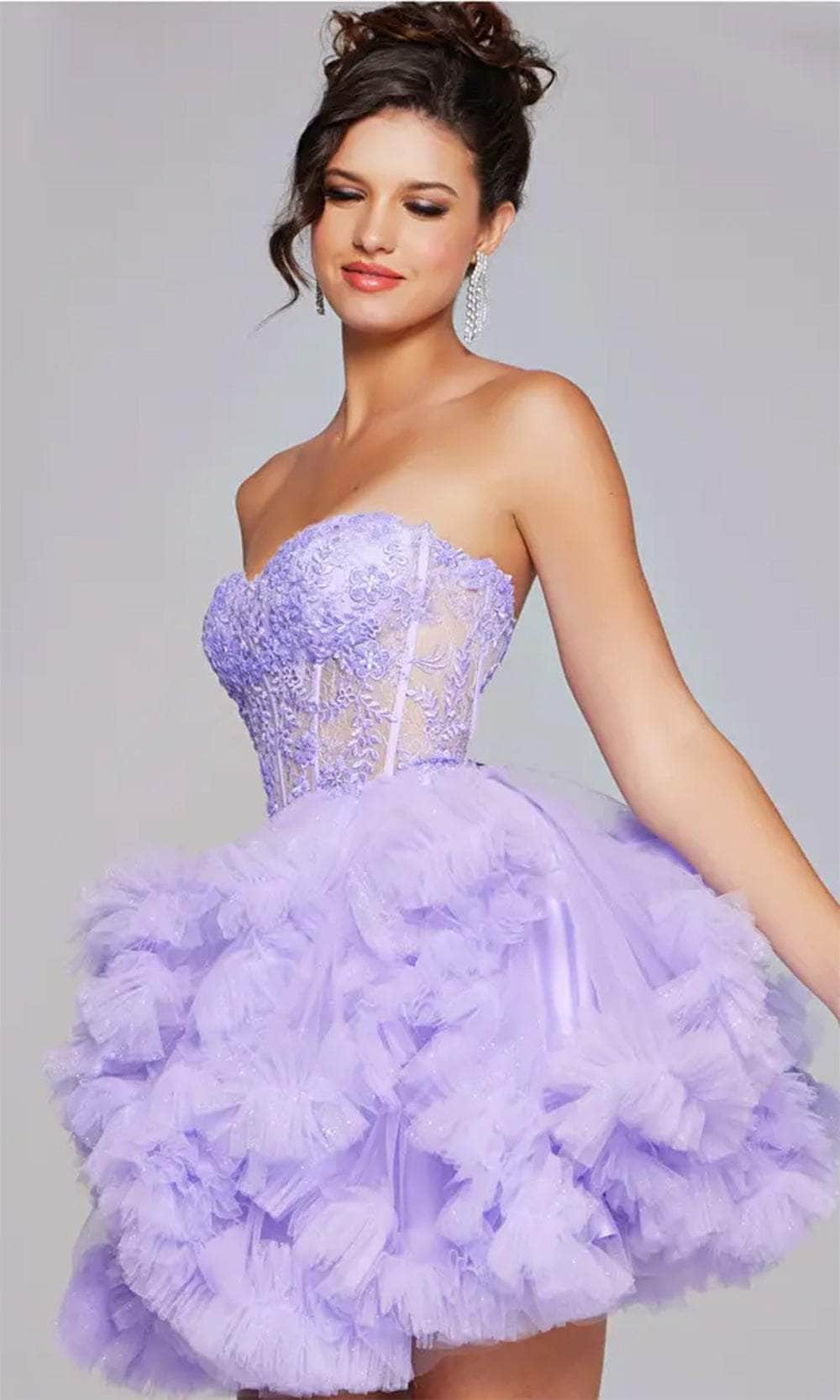 Jovani 40628 - Ruffle Detailed Cocktail Dress - view 6
