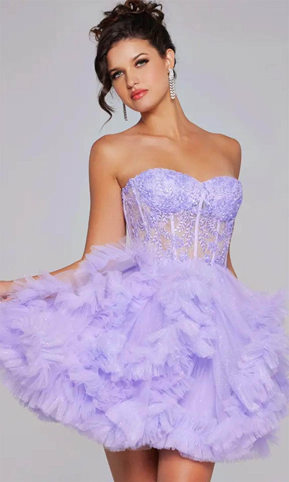 Jovani 40628 - Ruffle Detailed Cocktail Dress - view 7