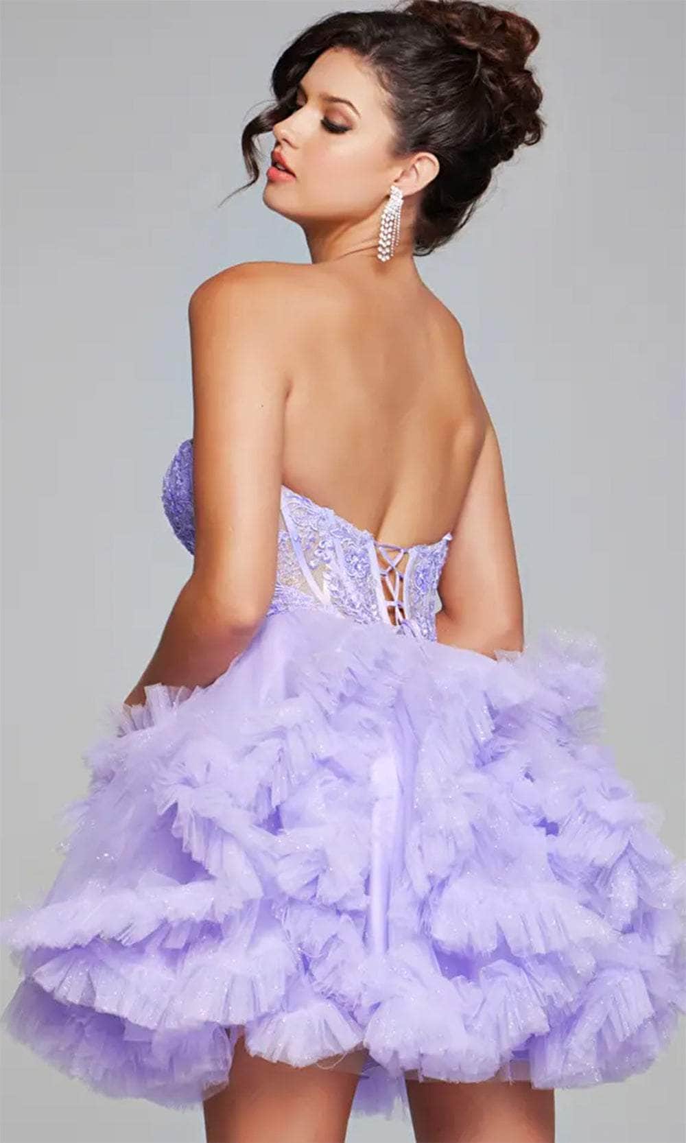 Jovani 40628 - Ruffle Detailed Cocktail Dress - view 4