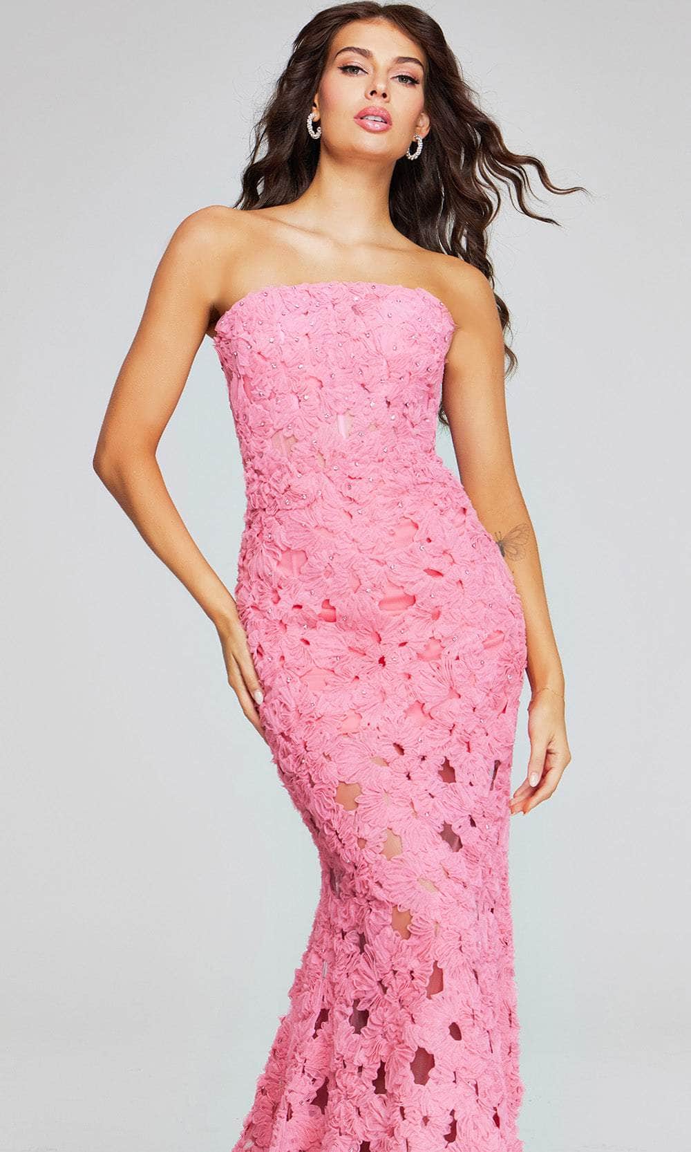 Jovani 40744 - Floral Lace Evening Gown - view 5