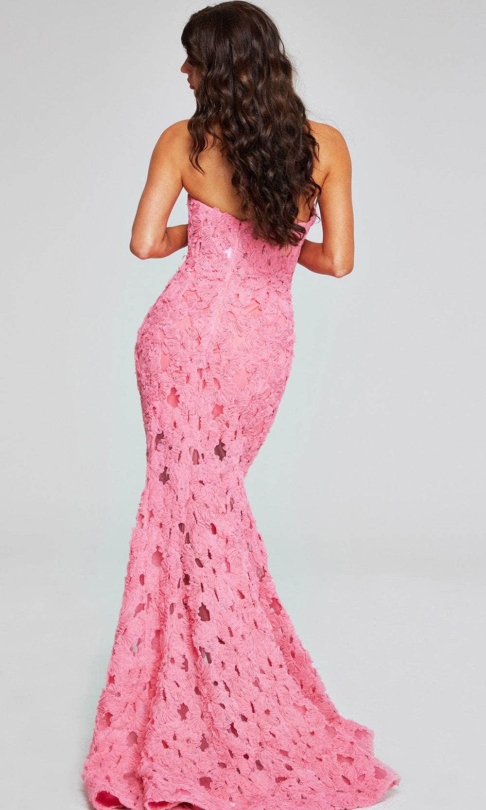 Jovani 40744 - Floral Lace Evening Gown - detail view