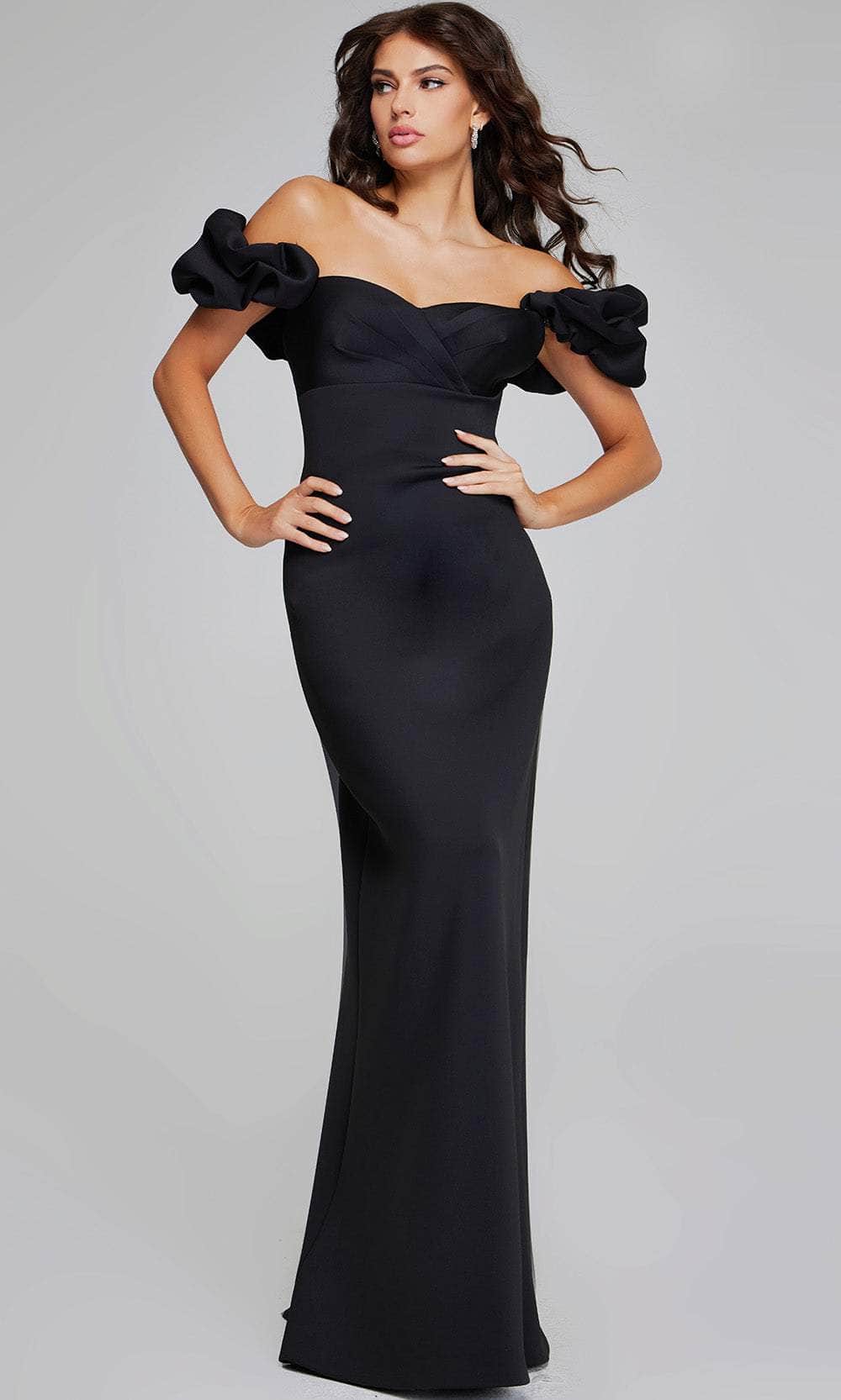 Jovani 41084 - Ruffle Sleeve Evening Gown - designer evening gown at Silhouette Dresses