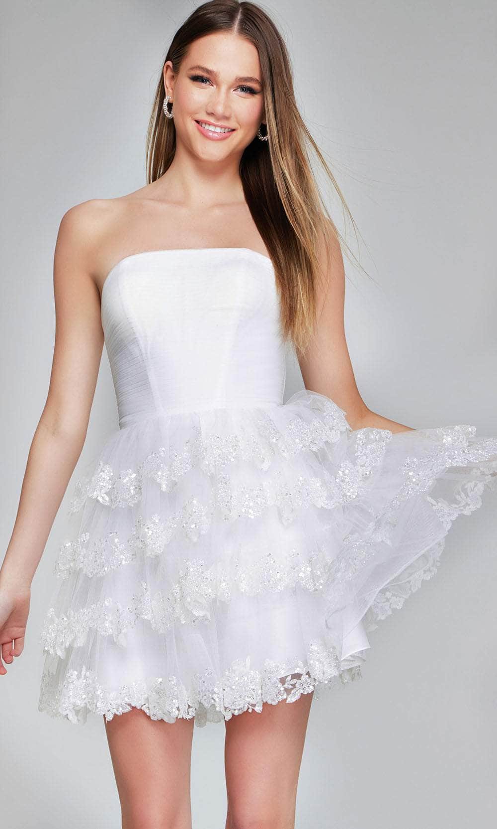 Jovani 41150 - Tiered Scallop Cocktail Dress - back view