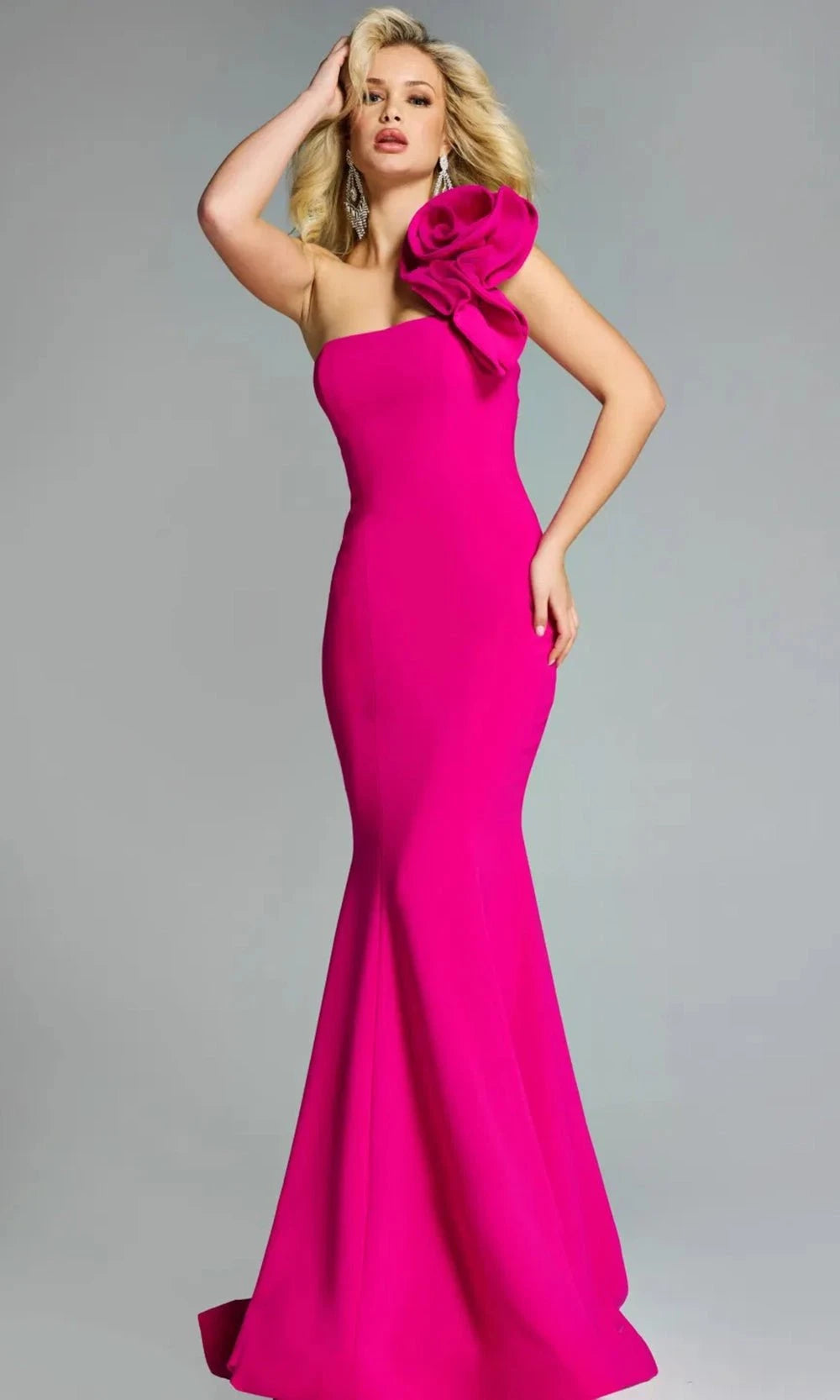 Jovani 44711 - Sleeveless Mermaid Gown with Floral Accent - designer evening gown at Silhouette Dresses