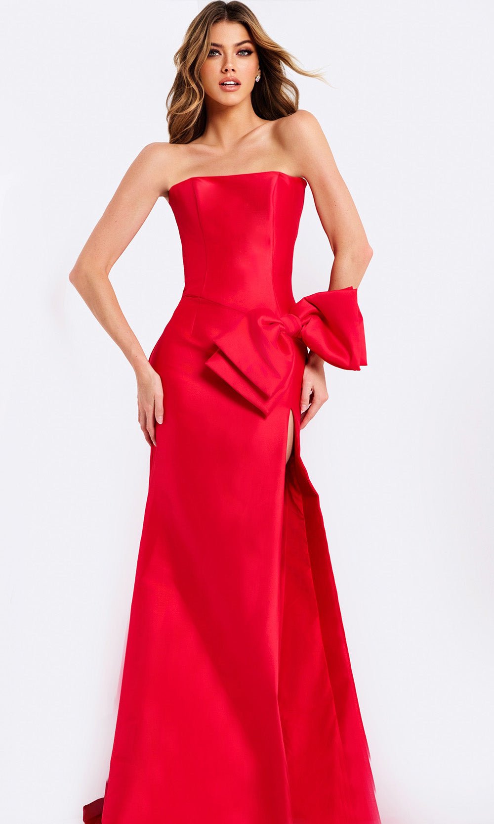 Jovani 49195 - Strapless Bow Mermaid Prom Gown - Silhouette Dresses
