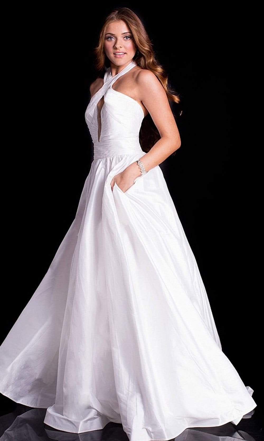 Jovani - 51500 Crossover Bodice Illusion Keyhole Cutout Ballgown - back view