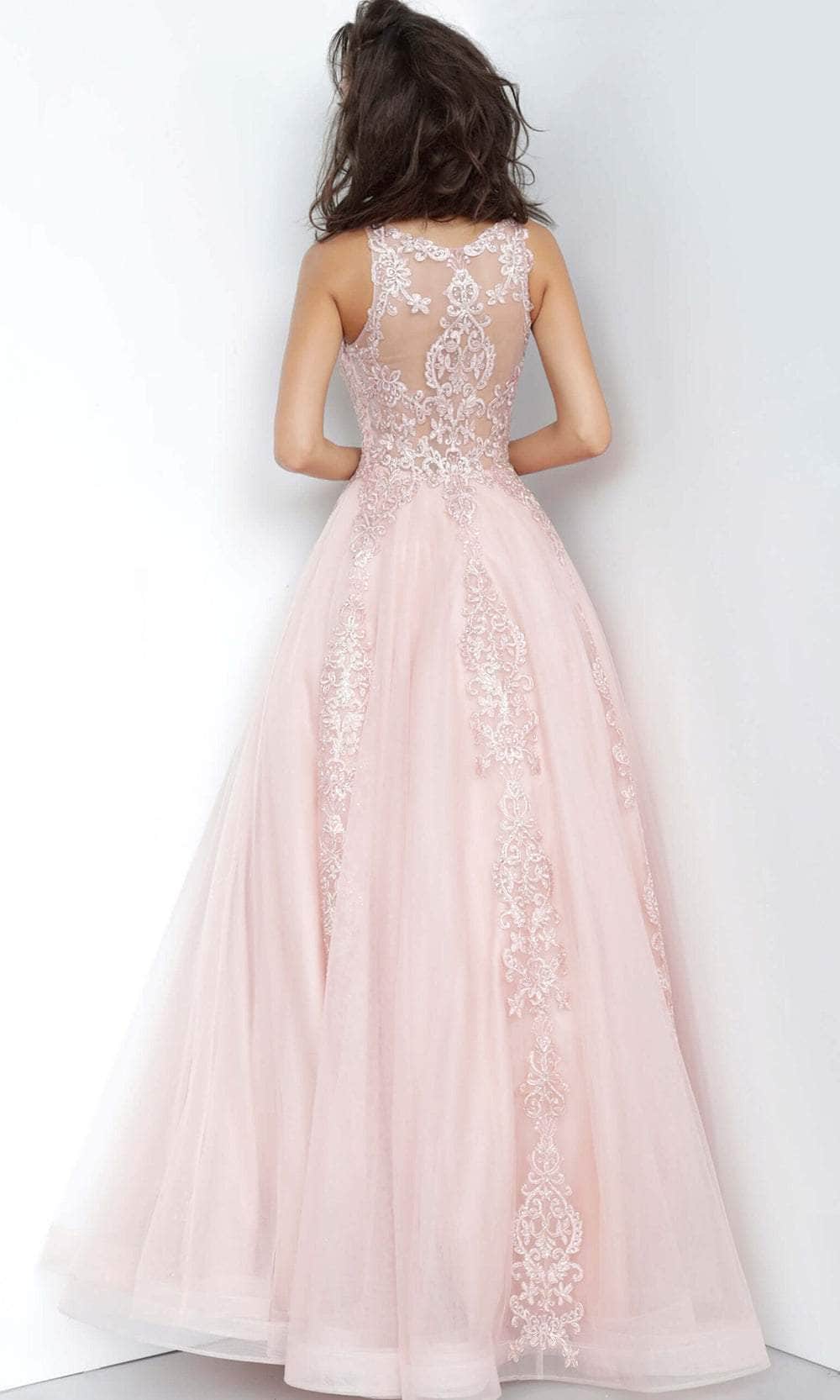 Jovani 59046 - Embroidered Floral Prom Dress - back view