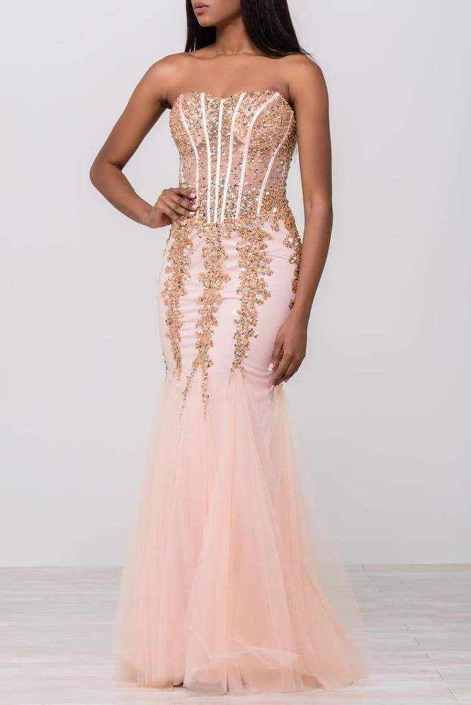 Jovani 5908 Strapless Sweetheart Corset Bodice Junior Prom Mermaid Gown - view 8
