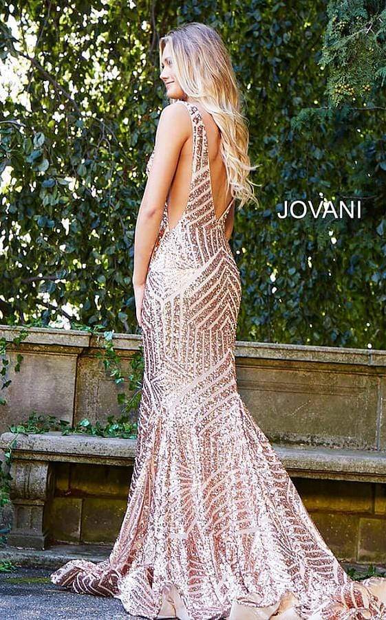 Jovani - 59762 Sexy Fitted Sequined Plunging Gown - view 5