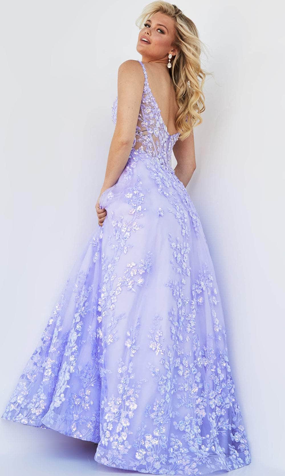 Jovani 63170 - Floral Corset A-Line Prom Dress - view 5