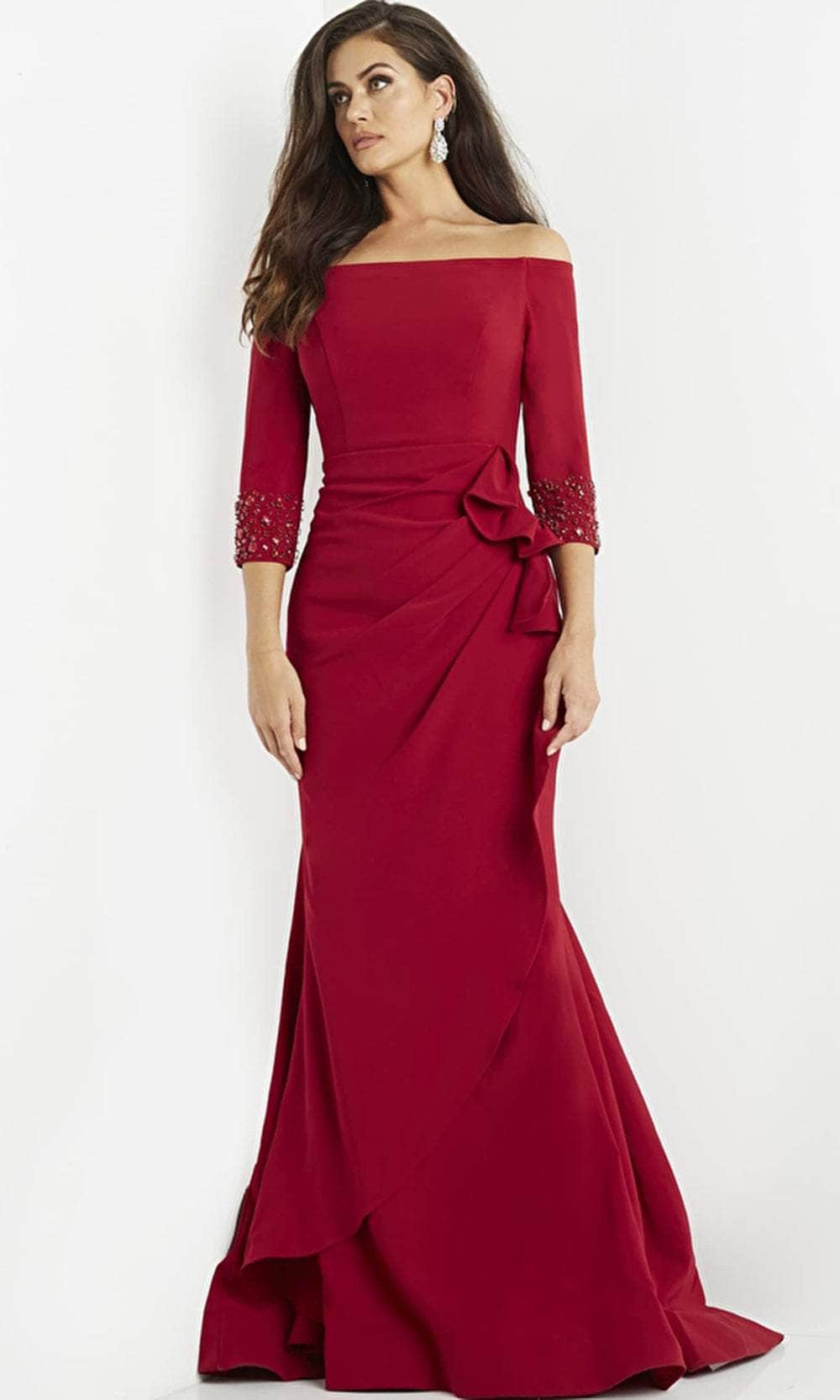 Jovani 08699 - Quarter Sleeve Off-Shoulder Mother of the Groom Dress - view 5
