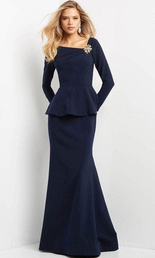 Jovani - Asymmetric Trumpet Formal Gown 07131SC - designer mother of the bride dress at Silhouette Dresses