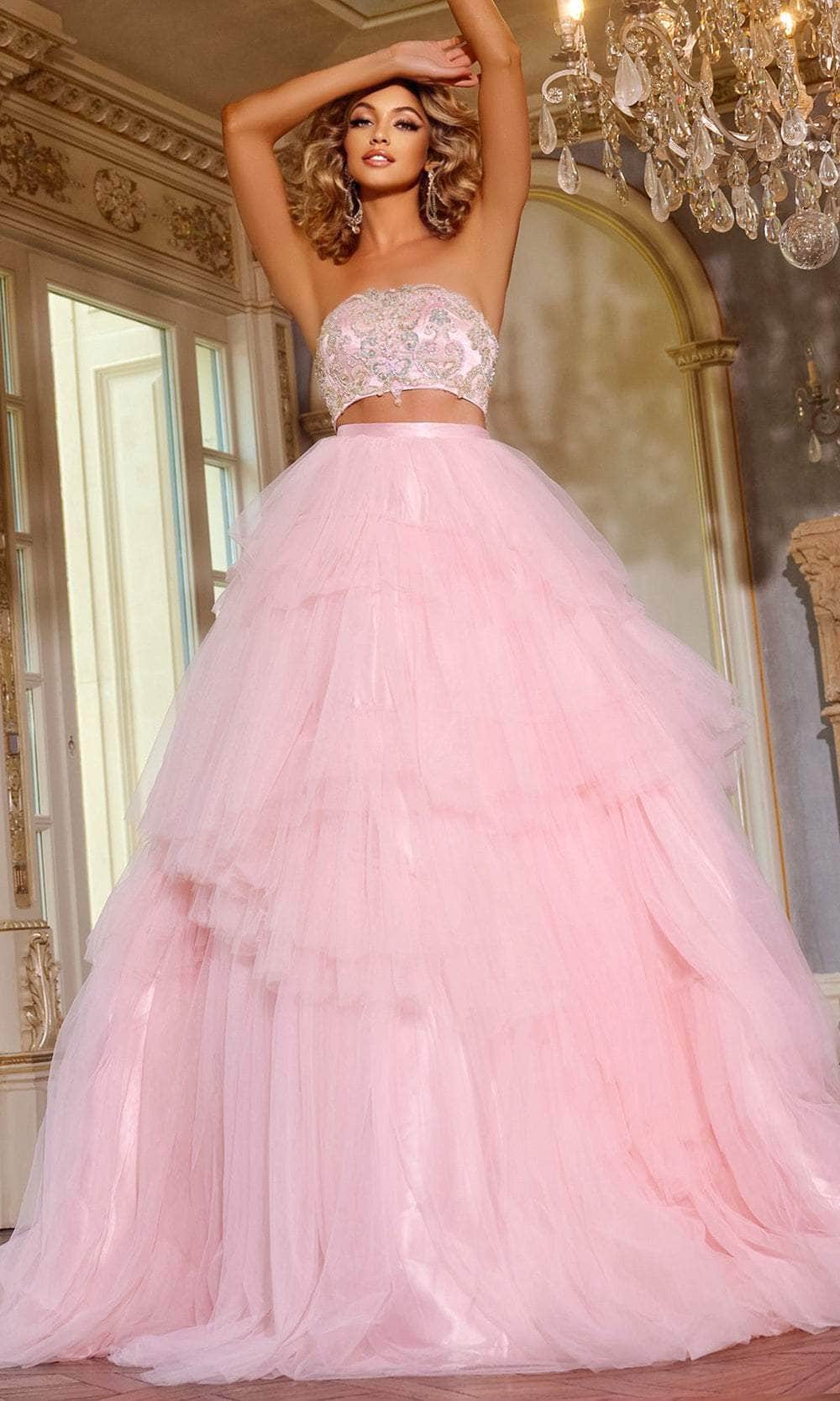 Jovani D5112 - Strapless Two-Piece Prom Gown - designer ball gown at Silhouette Dresses