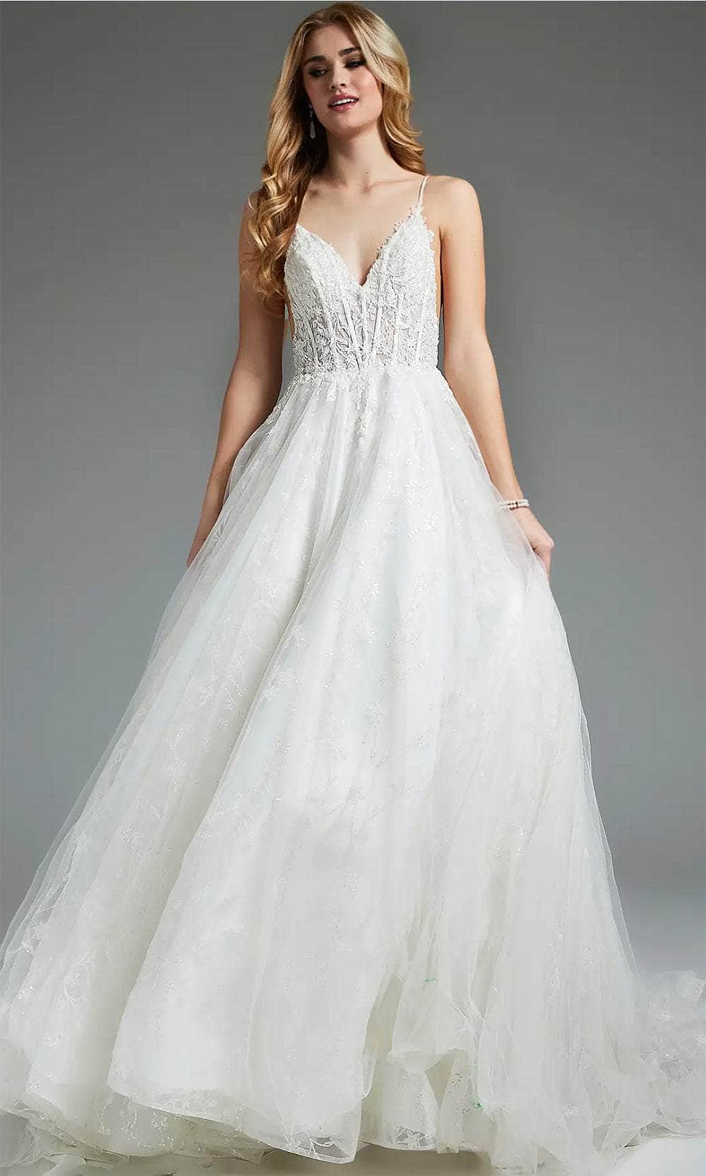Jovani JB07647 - Glitter A-Line Bridal Gown - designer wedding dress at Silhouette Dresses