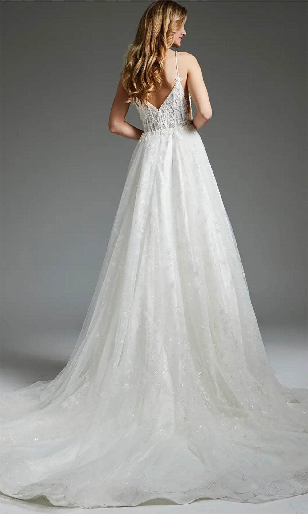 Jovani JB07647 - Glitter A-Line Bridal Gown - back view