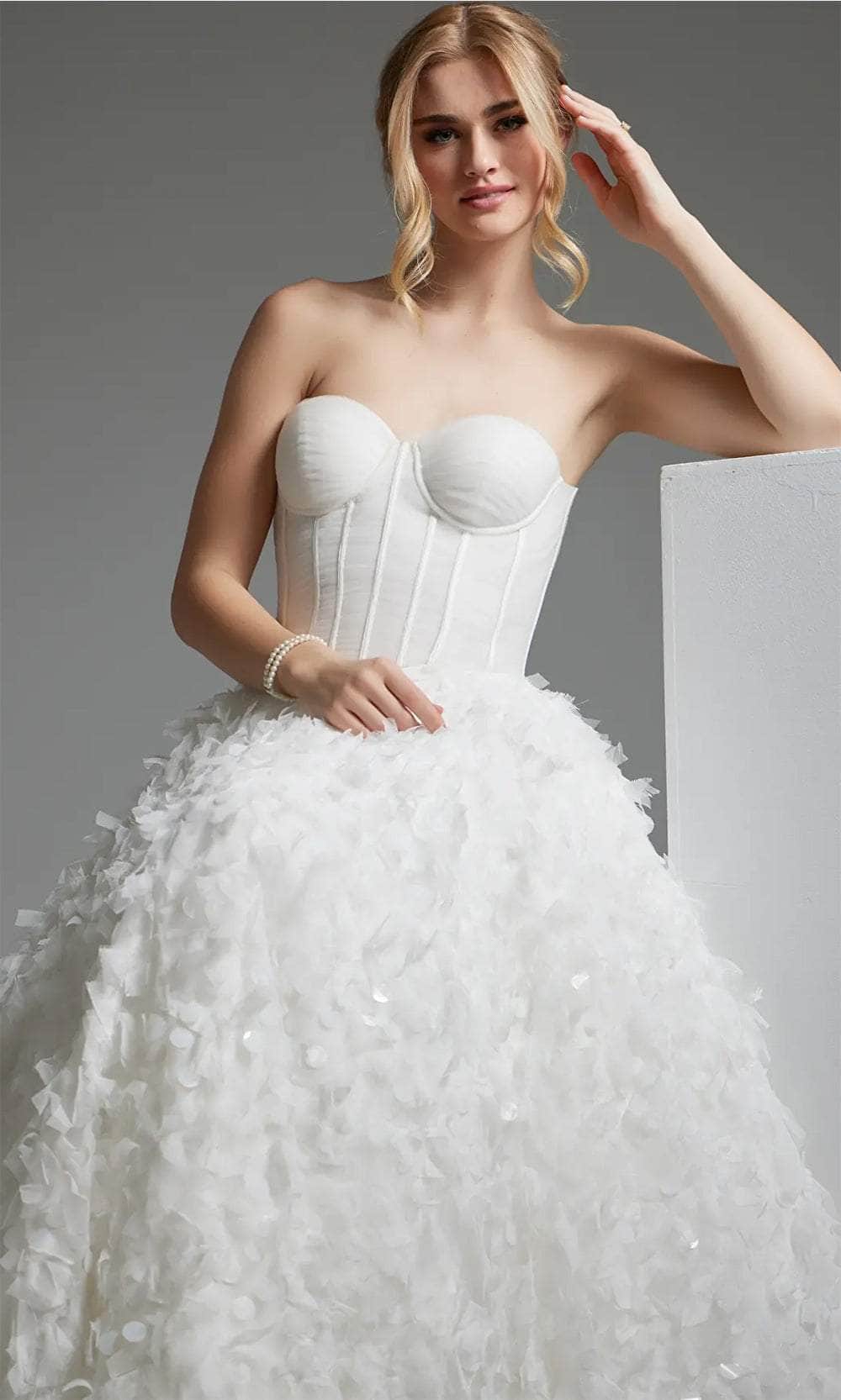 Jovani JB26295 - Paillette A-Line Bridal Gown - detail view