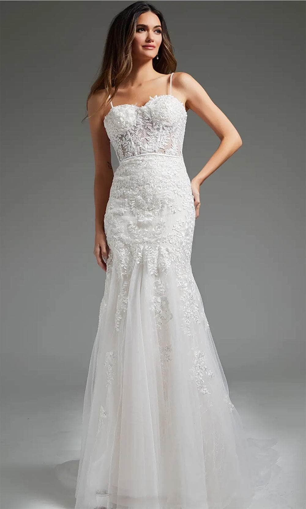 Jovani JB38490 - Sweetheart Trumpet Bridal Gown - detail view