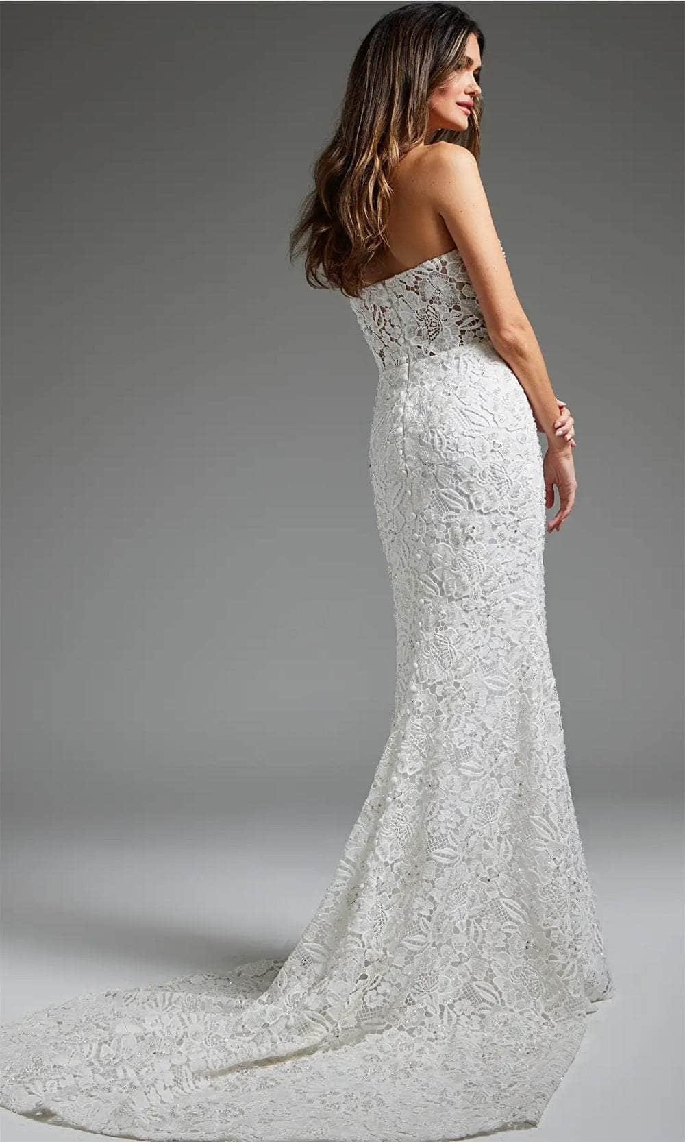 Jovani JB39733 - Lace Bodice Bridal Gown - back view